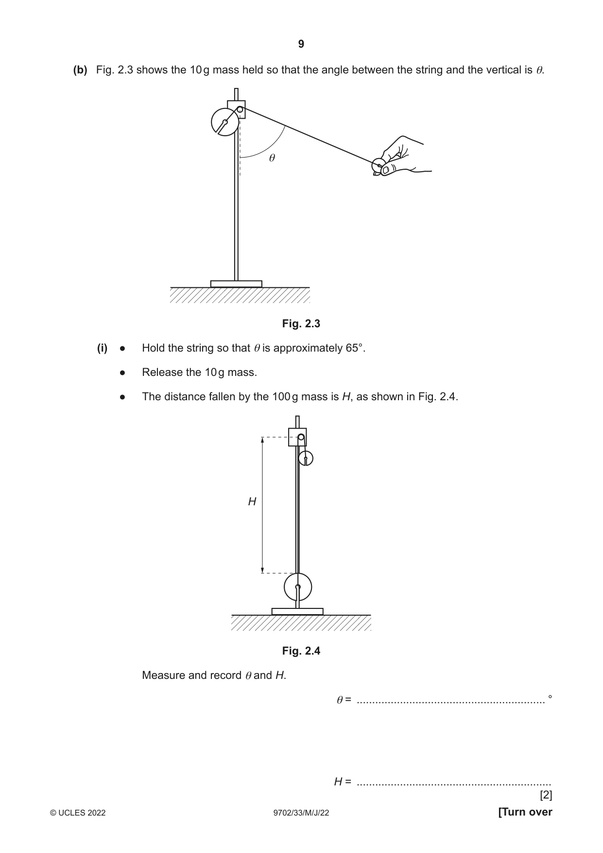 Cambridge A Level Physics 9702 2022 May/June Paper 3 · Variant 3 question paper, page 9 of 12