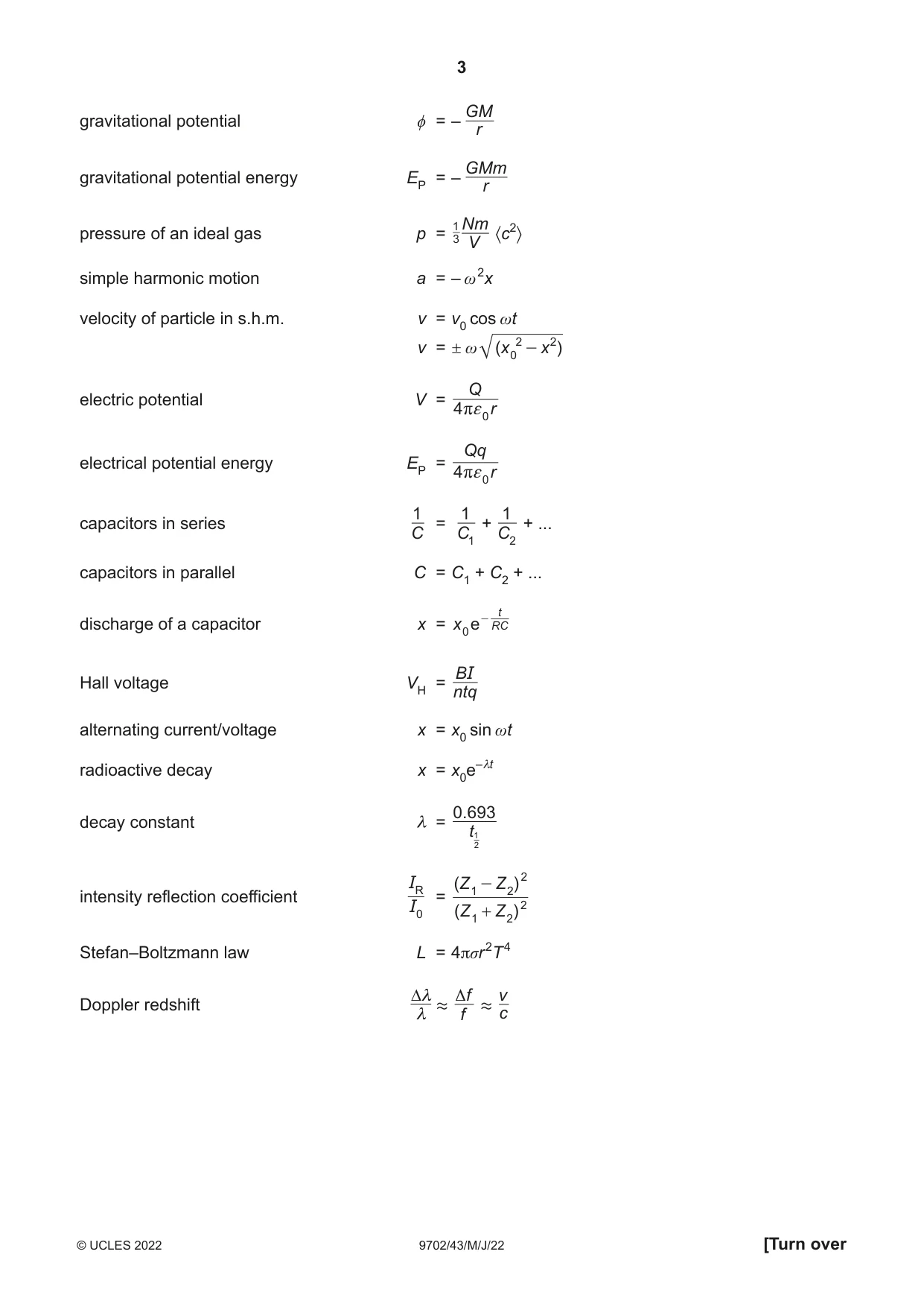 Cambridge A Level Physics 9702 2022 May/June Paper 4 · Variant 3 question paper, page 3 of 24