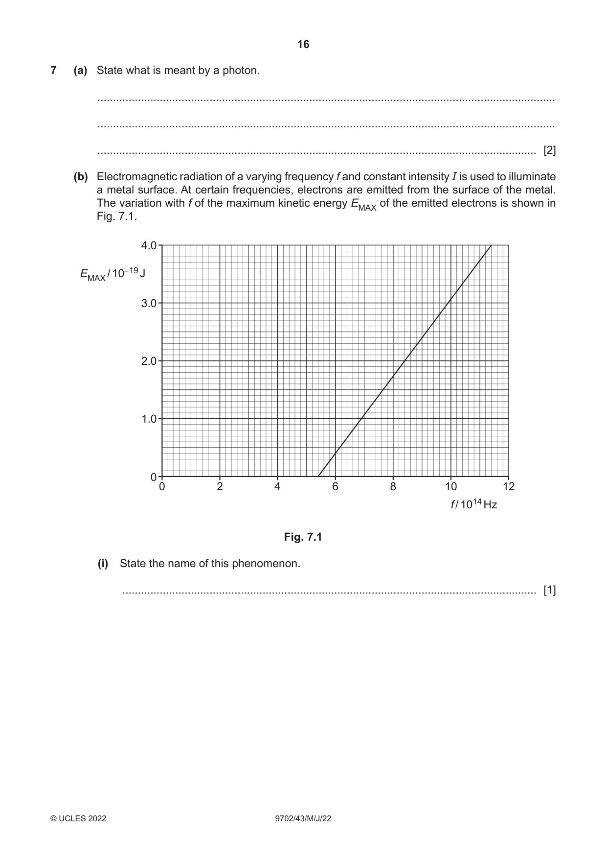 Cambridge A Level Physics 9702 2022 May/June Paper 4 · Variant 3 question paper, page 16 of 24