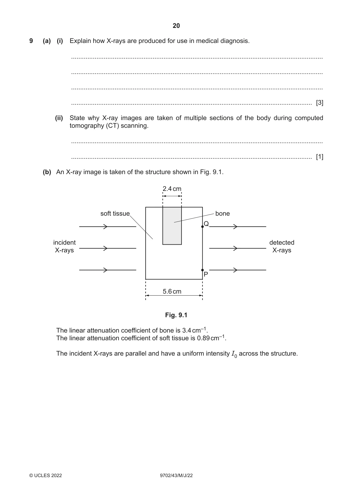 Cambridge A Level Physics 9702 2022 May/June Paper 4 · Variant 3 question paper, page 20 of 24