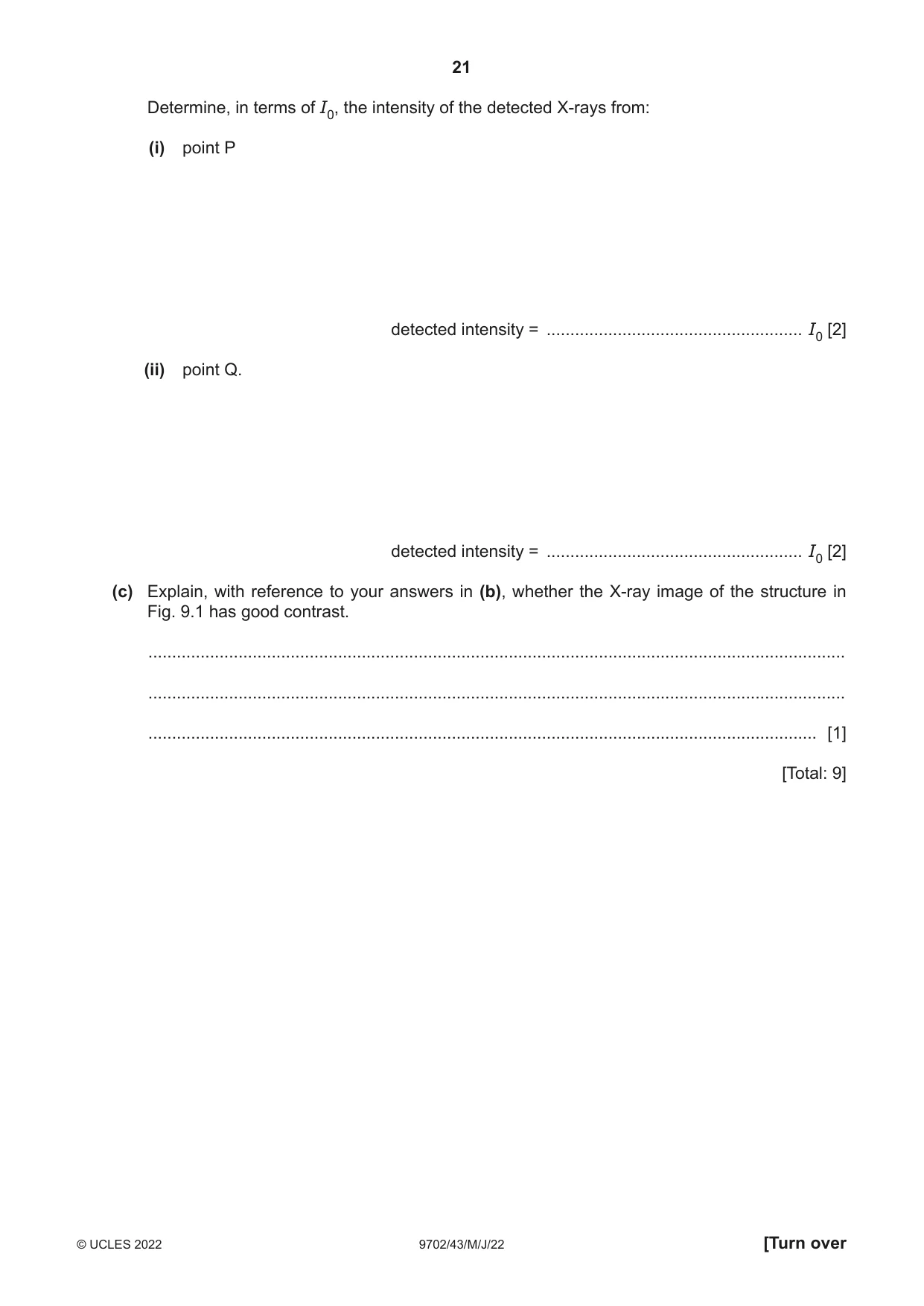 Cambridge A Level Physics 9702 2022 May/June Paper 4 · Variant 3 question paper, page 21 of 24