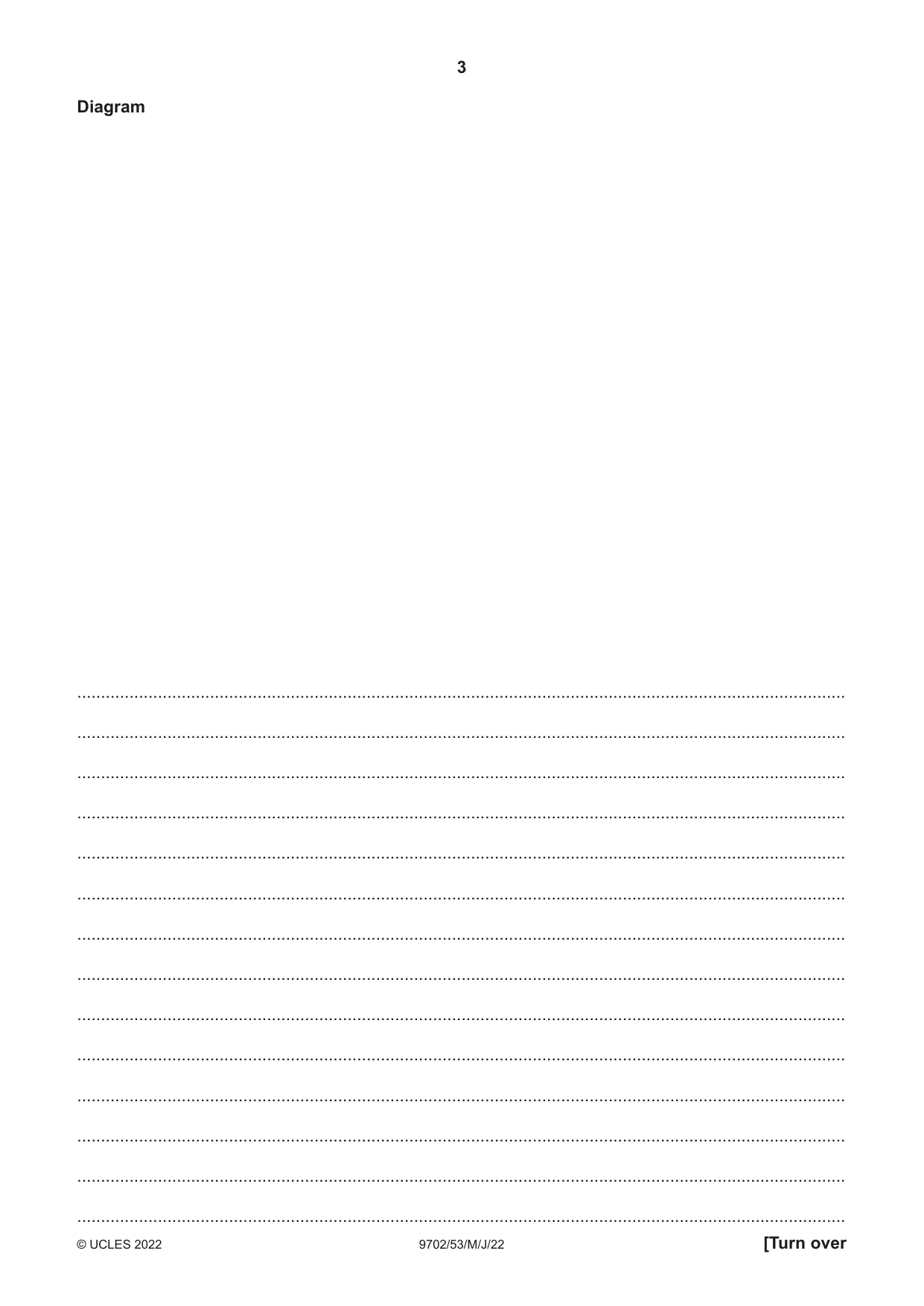 Cambridge A Level Physics 9702 2022 May/June Paper 5 · Variant 3 question paper, page 3 of 8