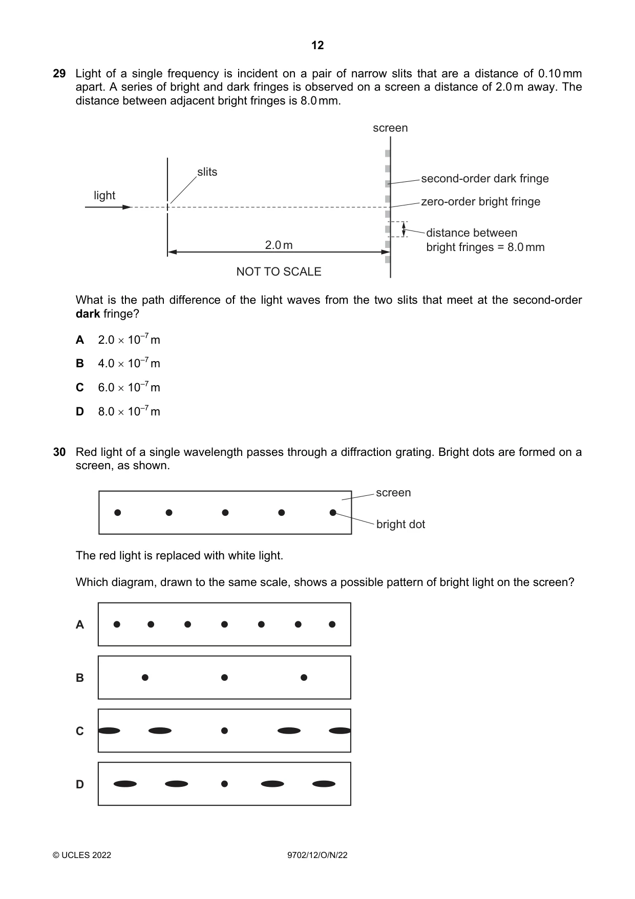 Cambridge A Level Physics 9702 2022 Oct/Nov Paper 1 · Variant 2 question paper, page 12 of 16