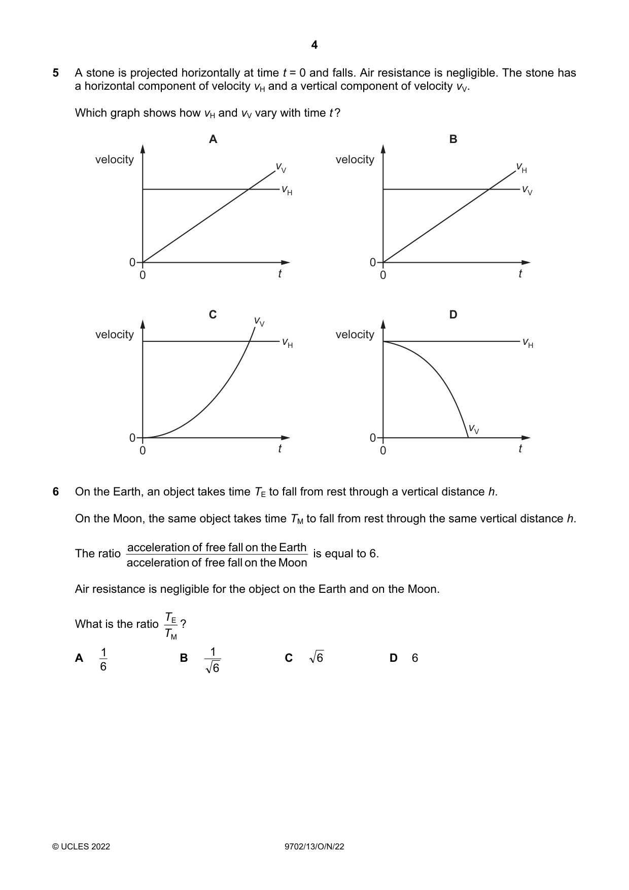 Cambridge A Level Physics 9702 2022 Oct/Nov Paper 1 · Variant 3 question paper, page 4 of 20