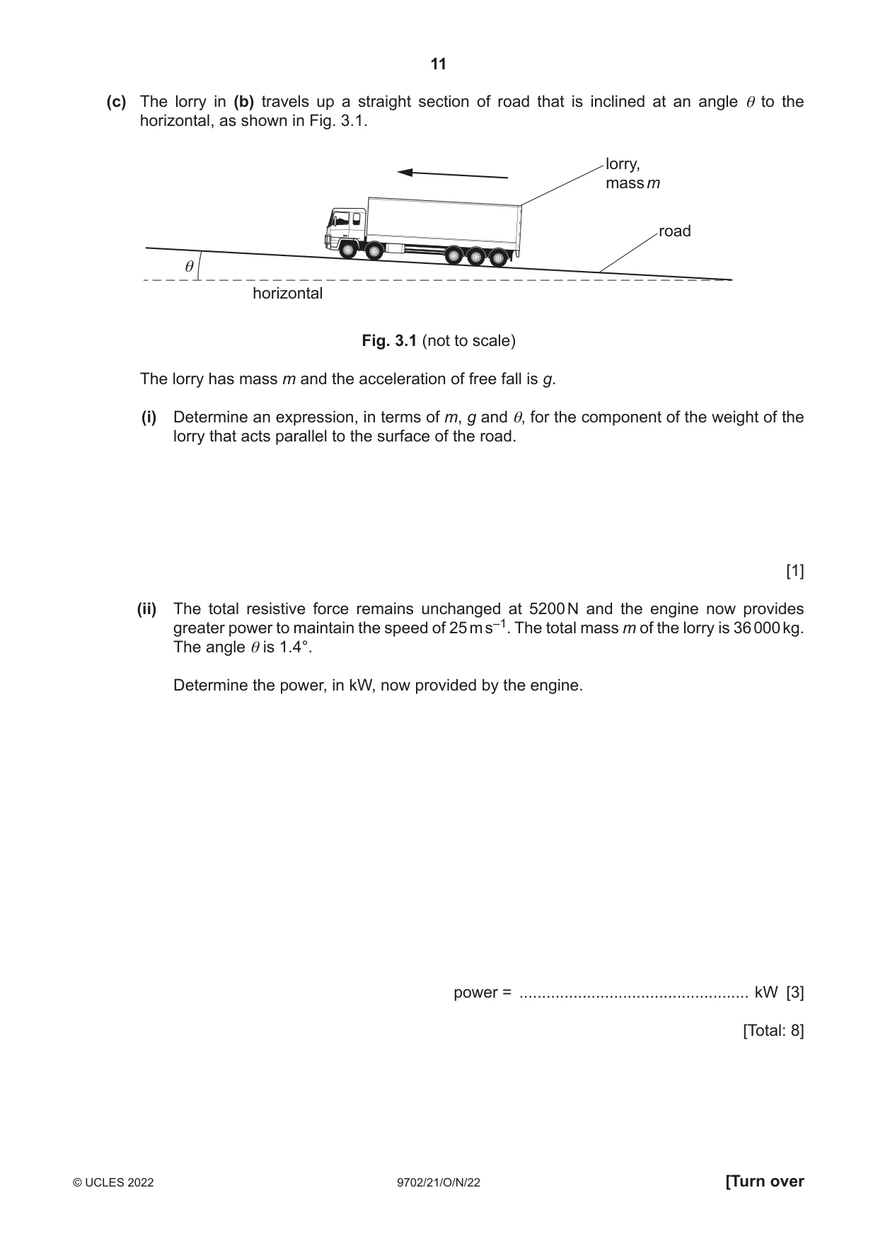 Cambridge A Level Physics 9702 2022 Oct/Nov Paper 2 · Variant 1 question paper, page 11 of 20