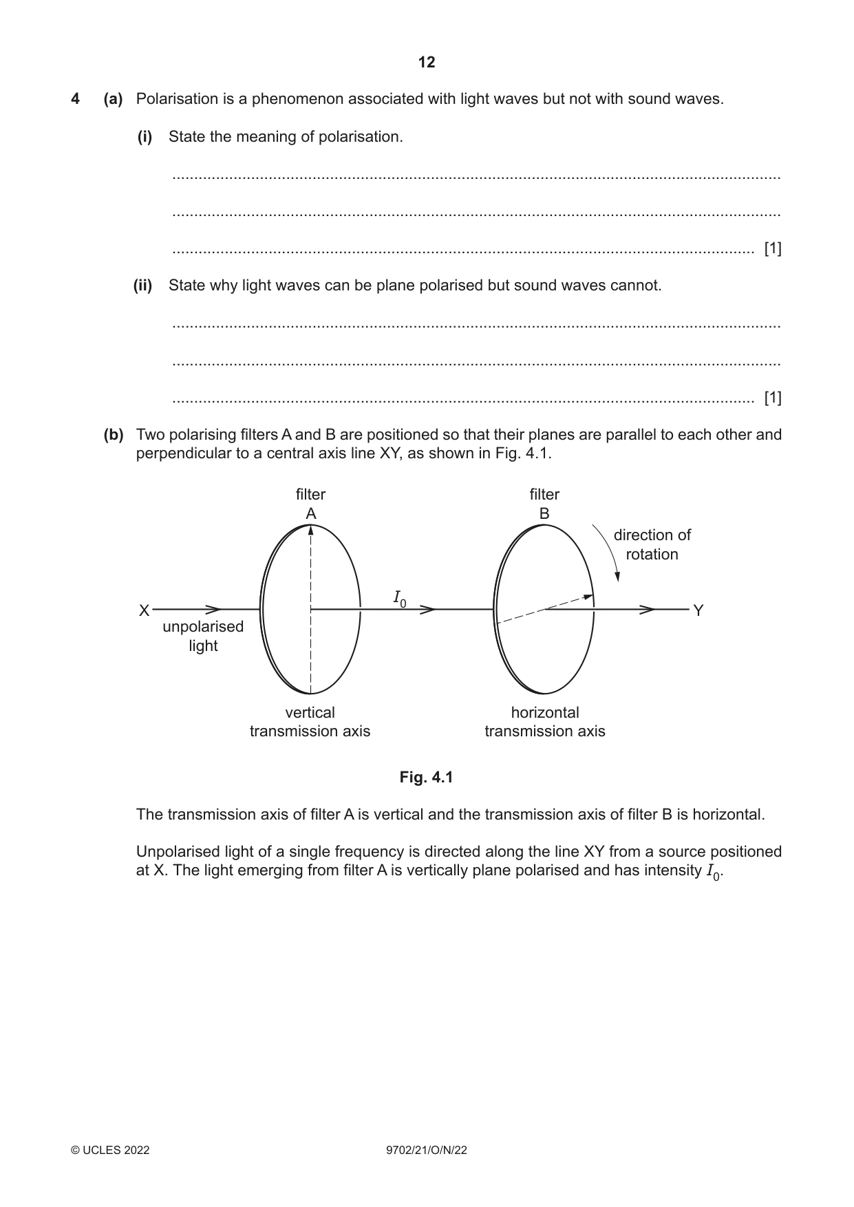 Cambridge A Level Physics 9702 2022 Oct/Nov Paper 2 · Variant 1 question paper, page 12 of 20