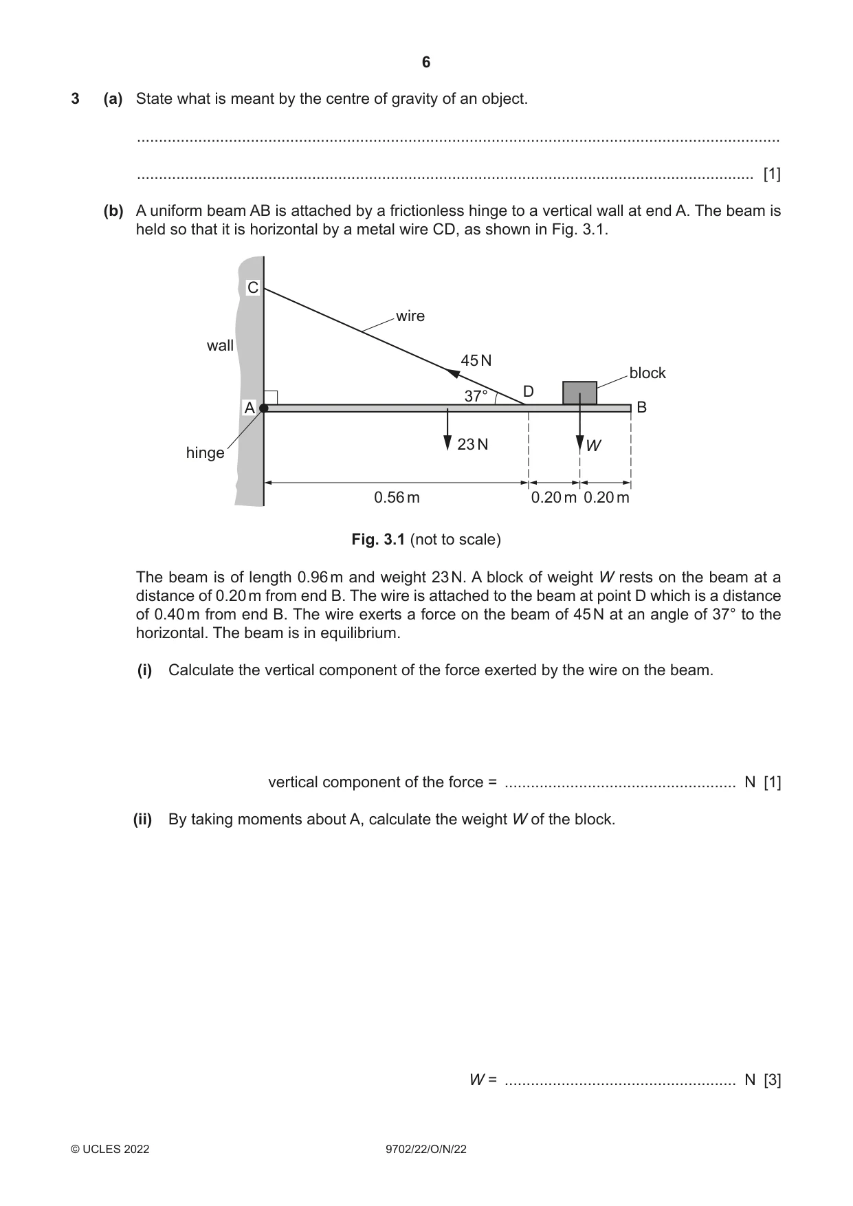 Cambridge A Level Physics 9702 2022 Oct/Nov Paper 2 · Variant 2 question paper, page 6 of 16