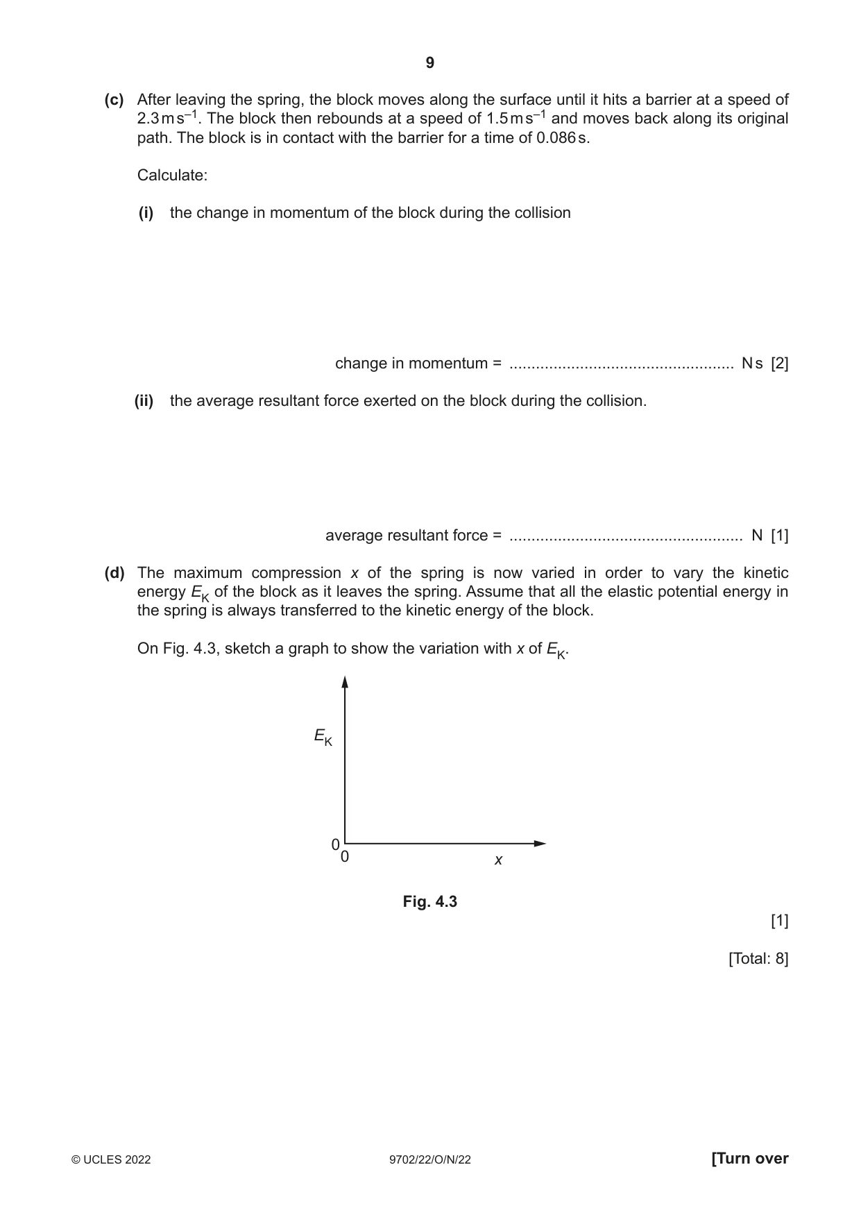 Cambridge A Level Physics 9702 2022 Oct/Nov Paper 2 · Variant 2 question paper, page 9 of 16