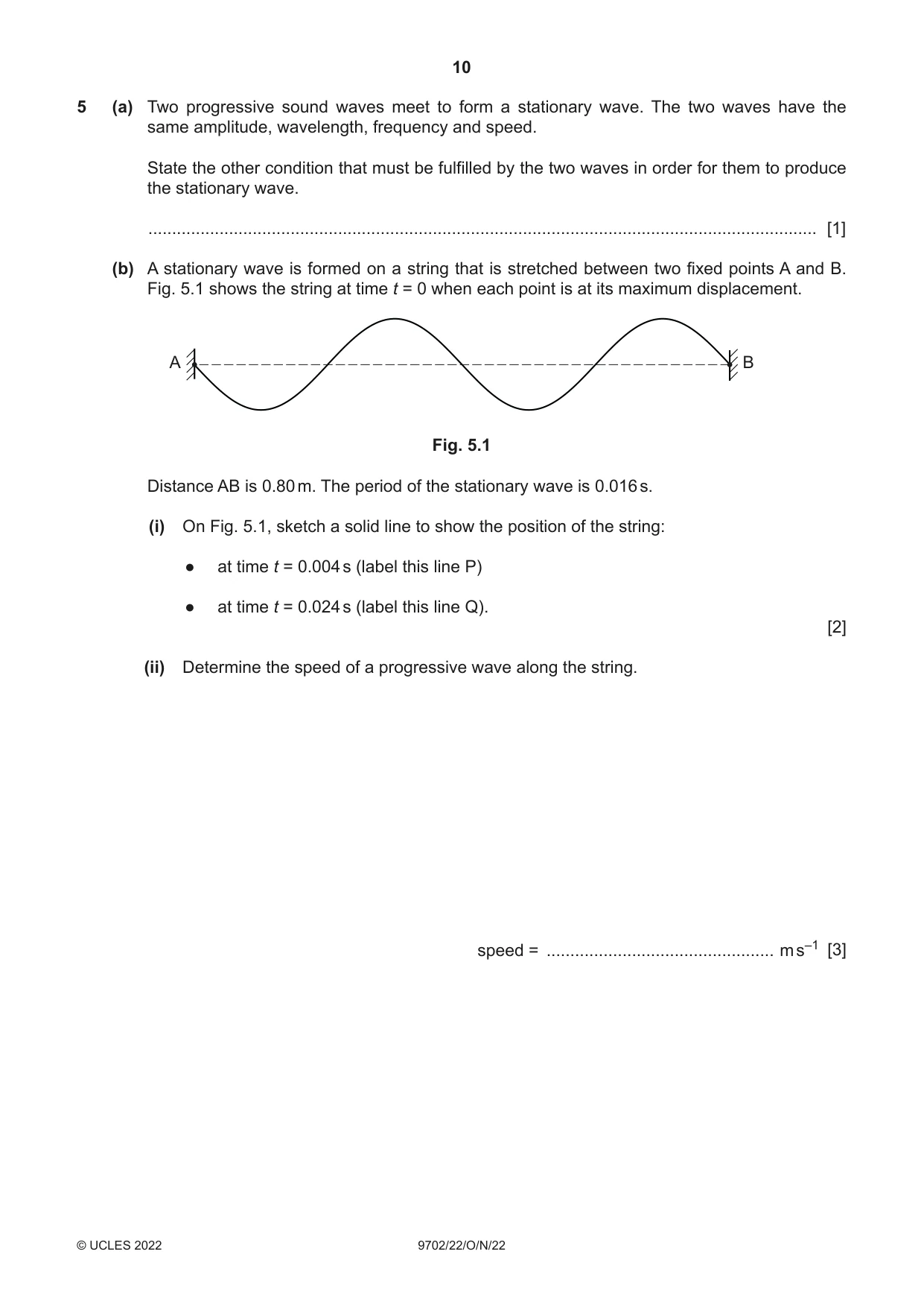 Cambridge A Level Physics 9702 2022 Oct/Nov Paper 2 · Variant 2 question paper, page 10 of 16