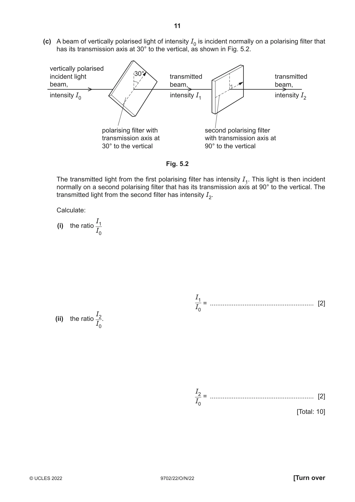 Cambridge A Level Physics 9702 2022 Oct/Nov Paper 2 · Variant 2 question paper, page 11 of 16