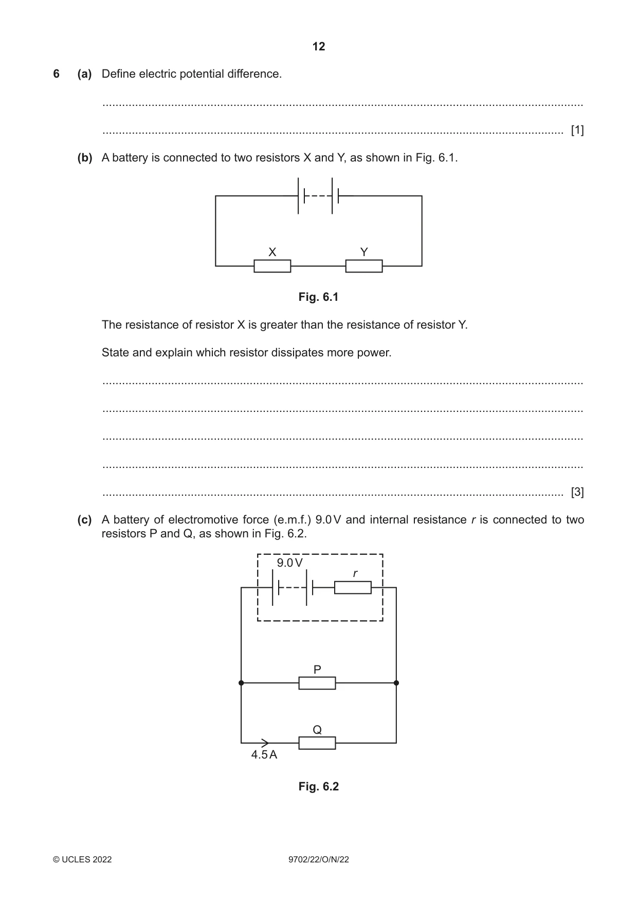 Cambridge A Level Physics 9702 2022 Oct/Nov Paper 2 · Variant 2 question paper, page 12 of 16