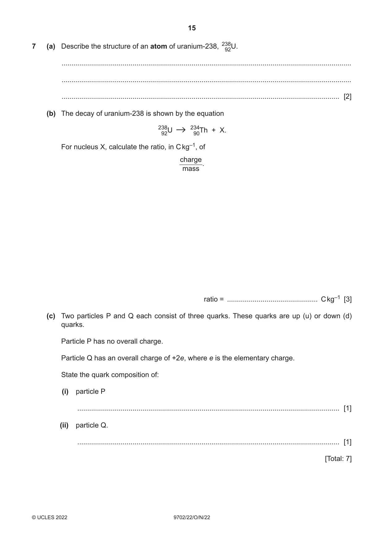 Cambridge A Level Physics 9702 2022 Oct/Nov Paper 2 · Variant 2 question paper, page 15 of 16