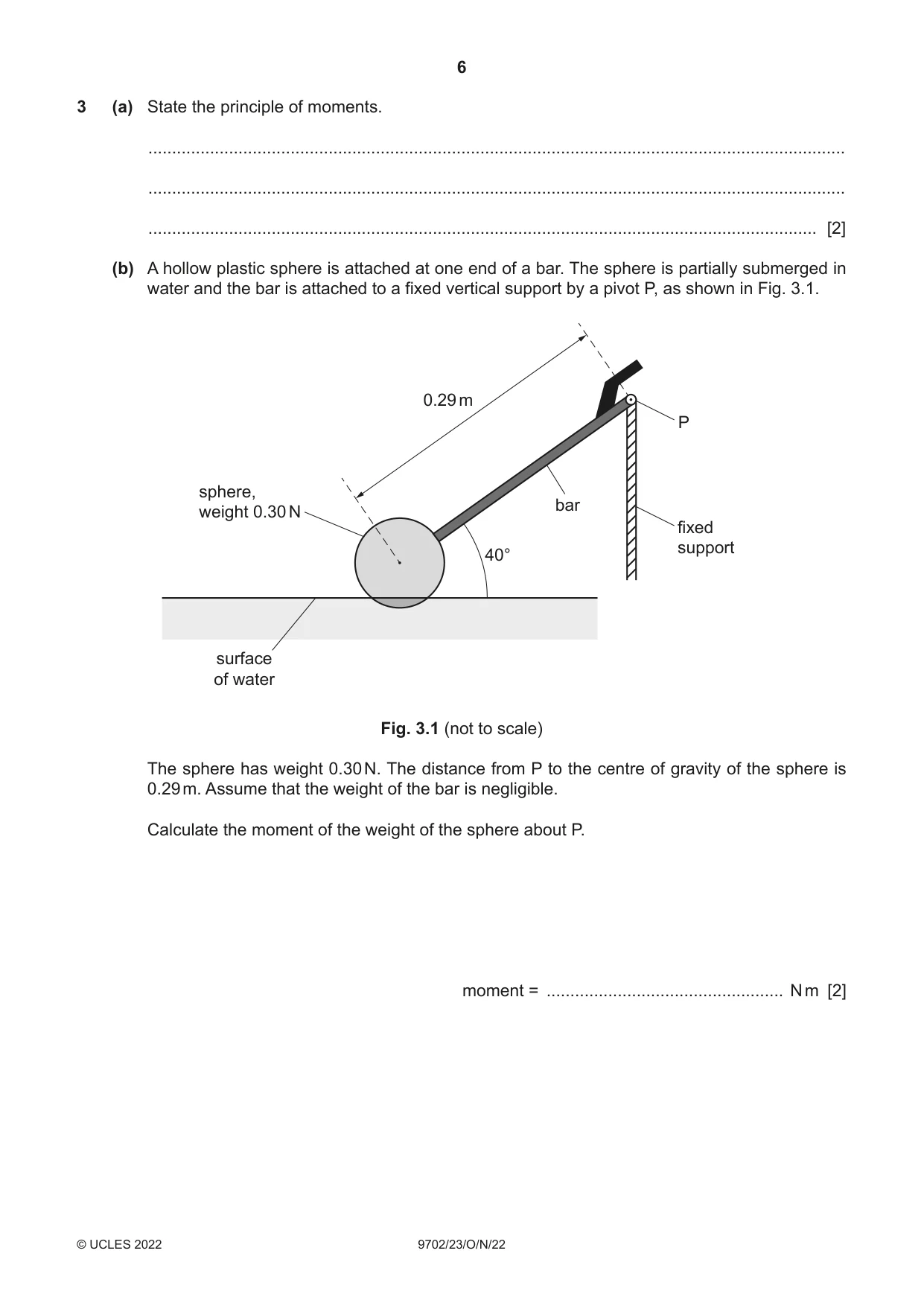Cambridge A Level Physics 9702 2022 Oct/Nov Paper 2 · Variant 3 question paper, page 6 of 16