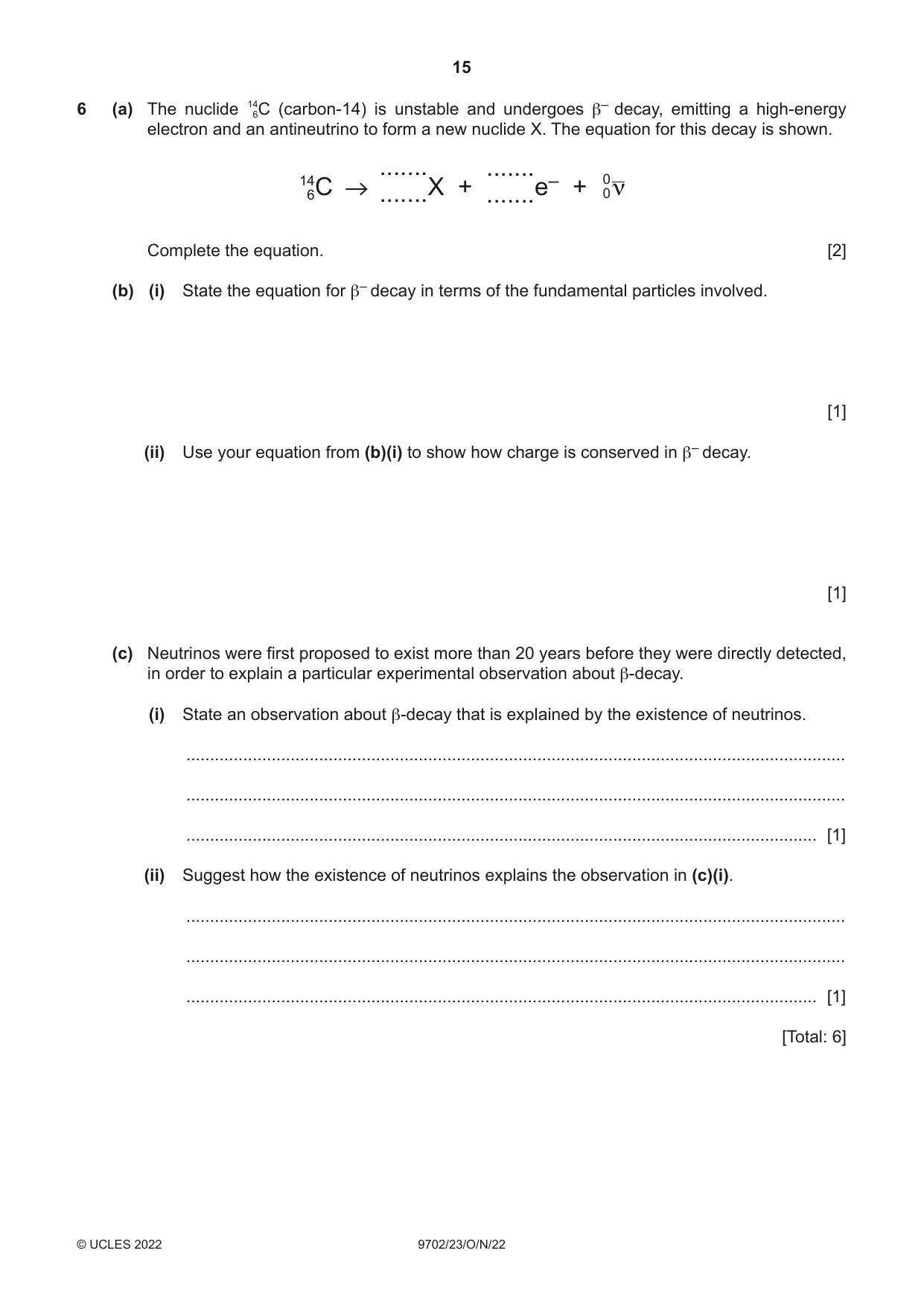 Cambridge A Level Physics 9702 2022 Oct/Nov Paper 2 · Variant 3 question paper, page 15 of 16