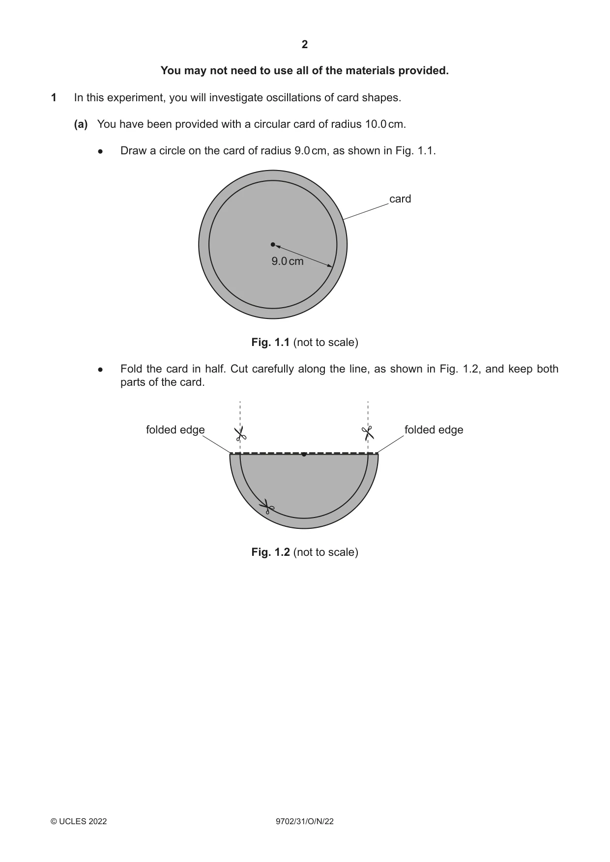 Cambridge A Level Physics 9702 2022 Oct/Nov Paper 3 · Variant 1 question paper, page 2 of 12