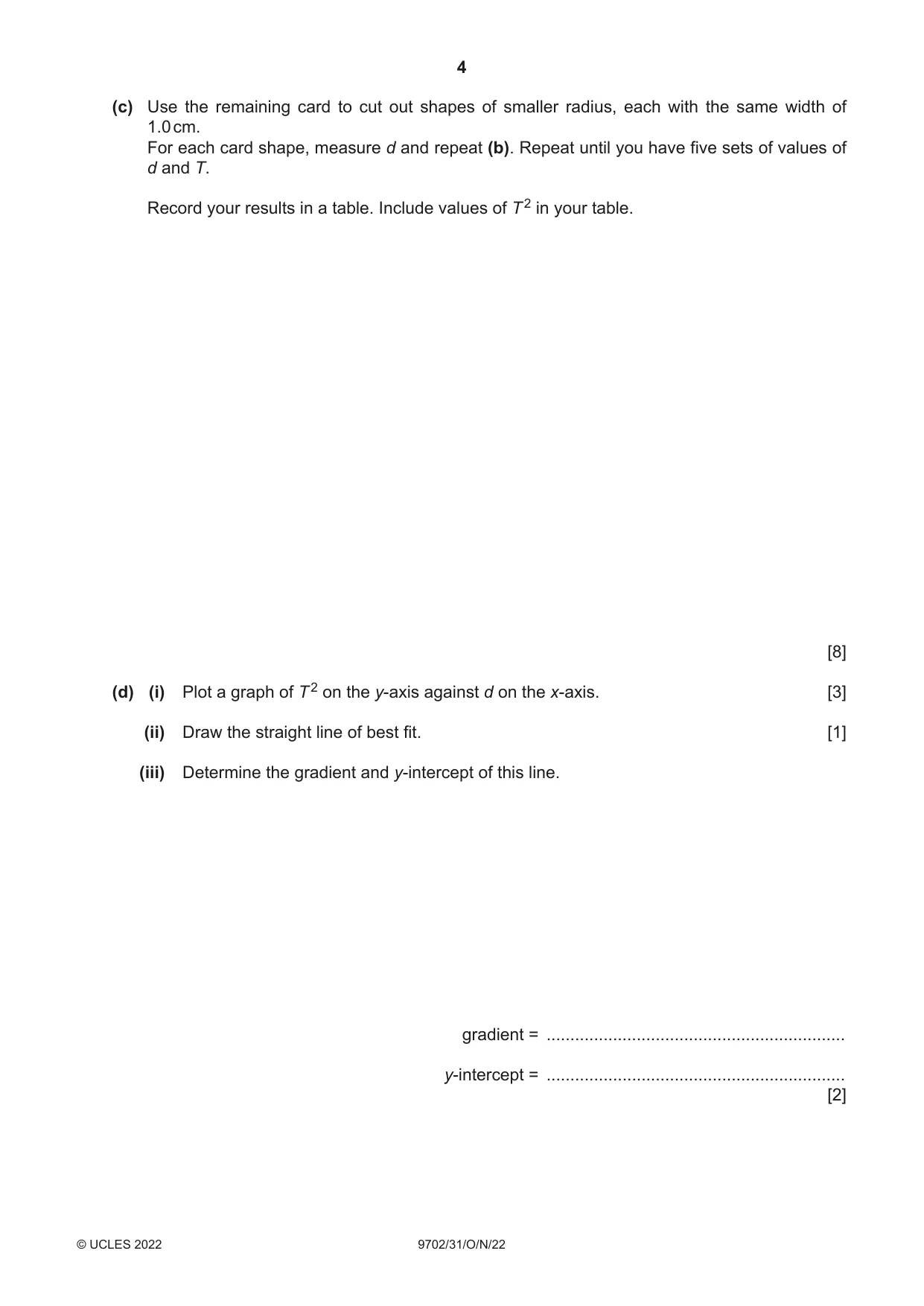 Cambridge A Level Physics 9702 2022 Oct/Nov Paper 3 · Variant 1 question paper, page 4 of 12