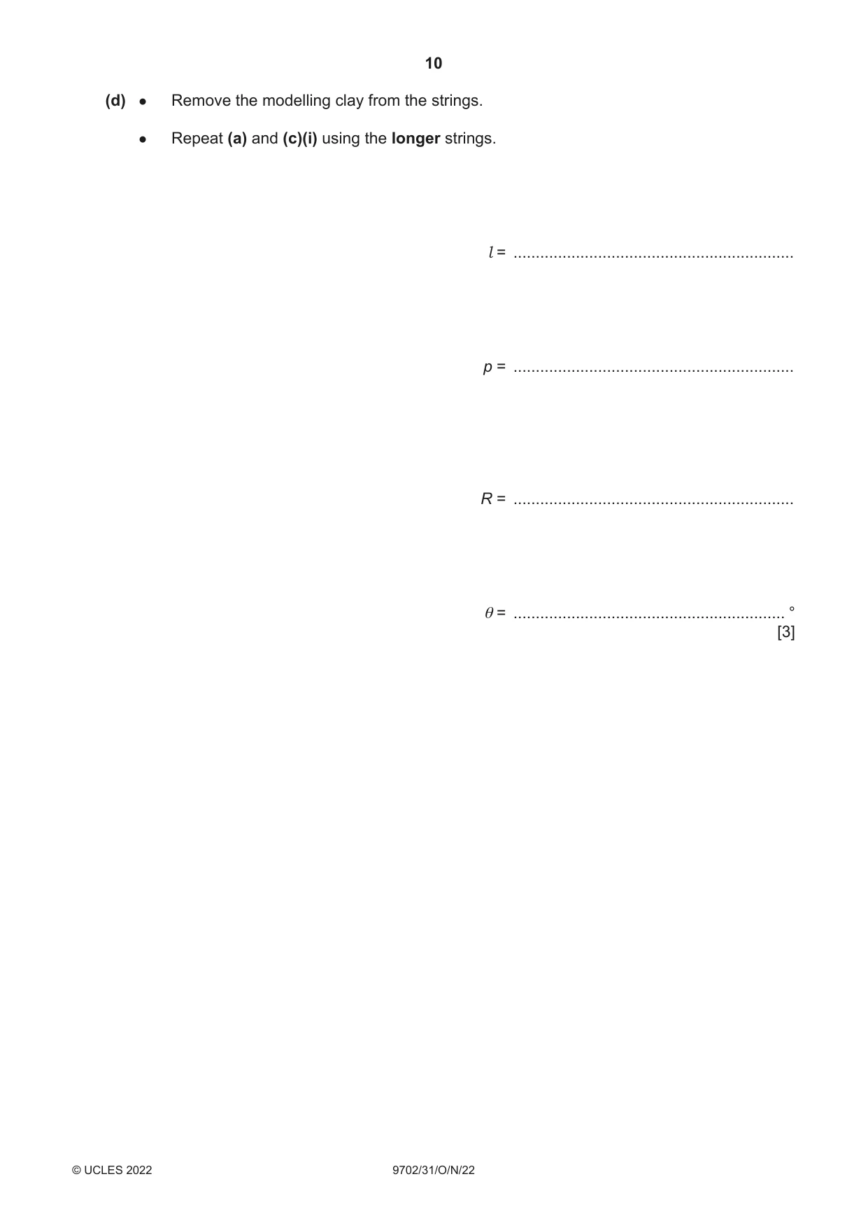 Cambridge A Level Physics 9702 2022 Oct/Nov Paper 3 · Variant 1 question paper, page 10 of 12