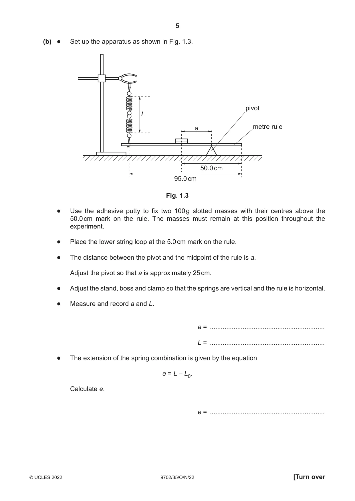 Cambridge A Level Physics 9702 2022 Oct/Nov Paper 3 · Variant 5 question paper, page 5 of 16