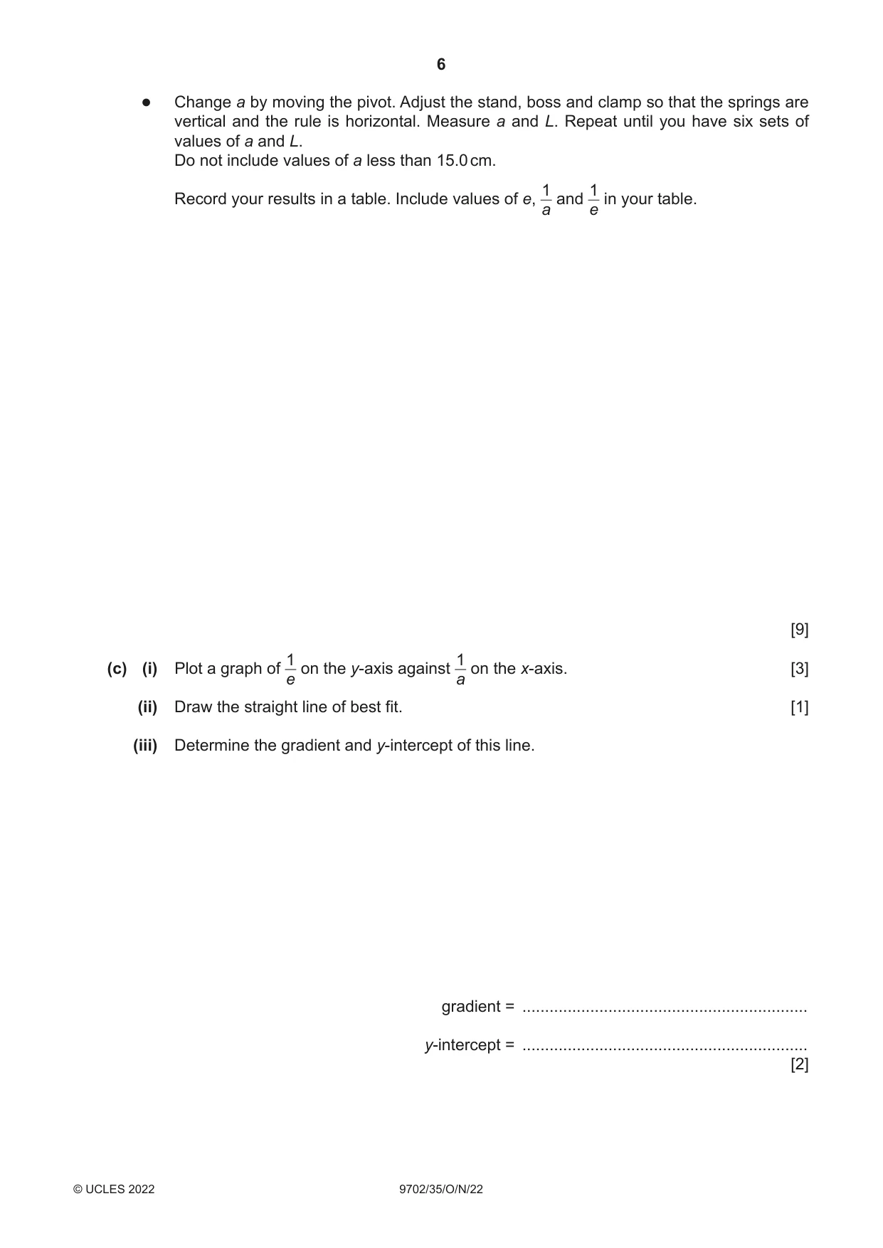 Cambridge A Level Physics 9702 2022 Oct/Nov Paper 3 · Variant 5 question paper, page 6 of 16