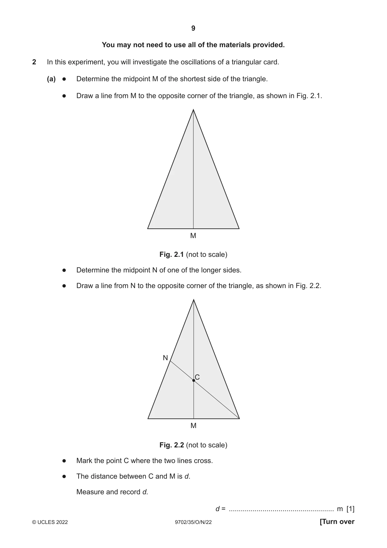 Cambridge A Level Physics 9702 2022 Oct/Nov Paper 3 · Variant 5 question paper, page 9 of 16
