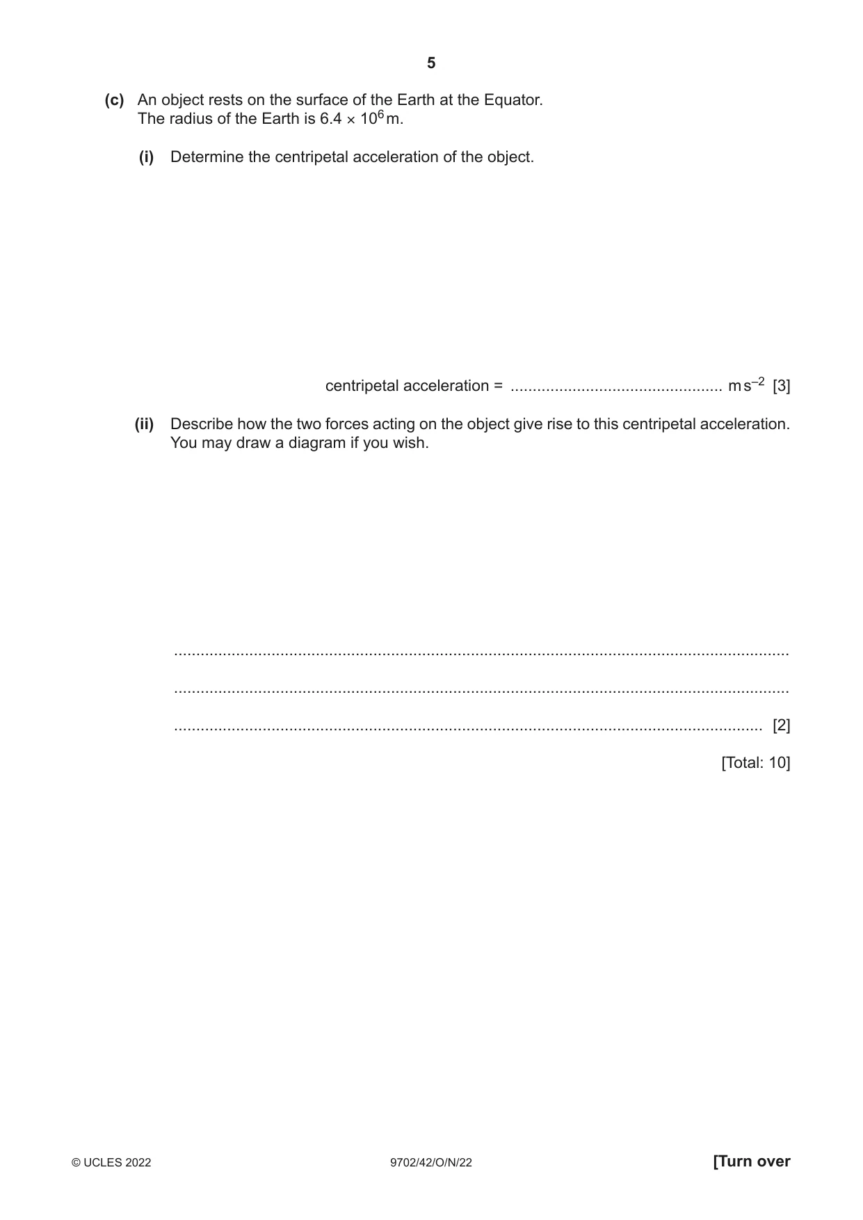Cambridge A Level Physics 9702 2022 Oct/Nov Paper 4 · Variant 2 question paper, page 5 of 24