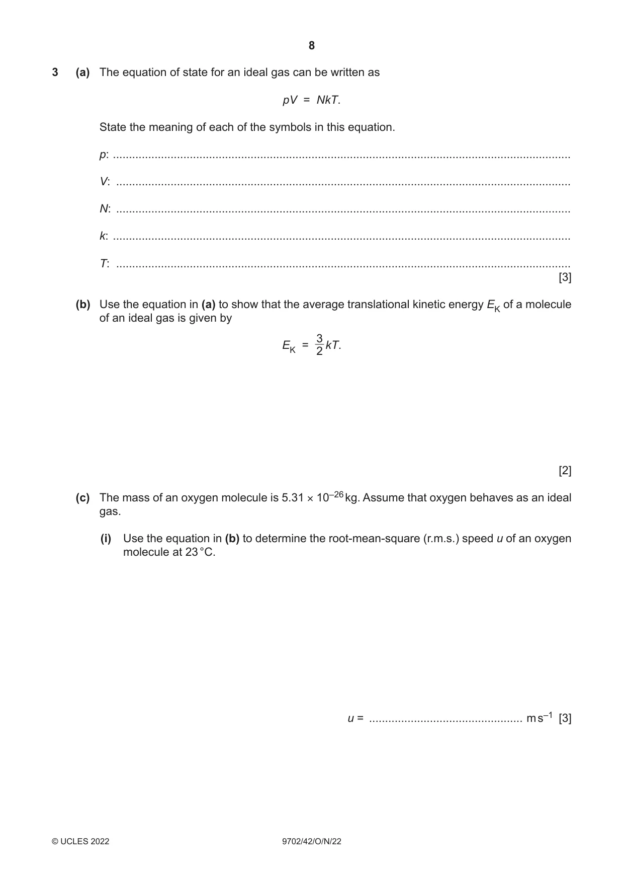 Cambridge A Level Physics 9702 2022 Oct/Nov Paper 4 · Variant 2 question paper, page 8 of 24