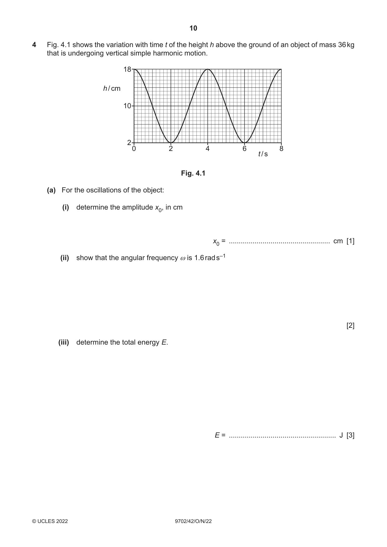 Cambridge A Level Physics 9702 2022 Oct/Nov Paper 4 · Variant 2 question paper, page 10 of 24