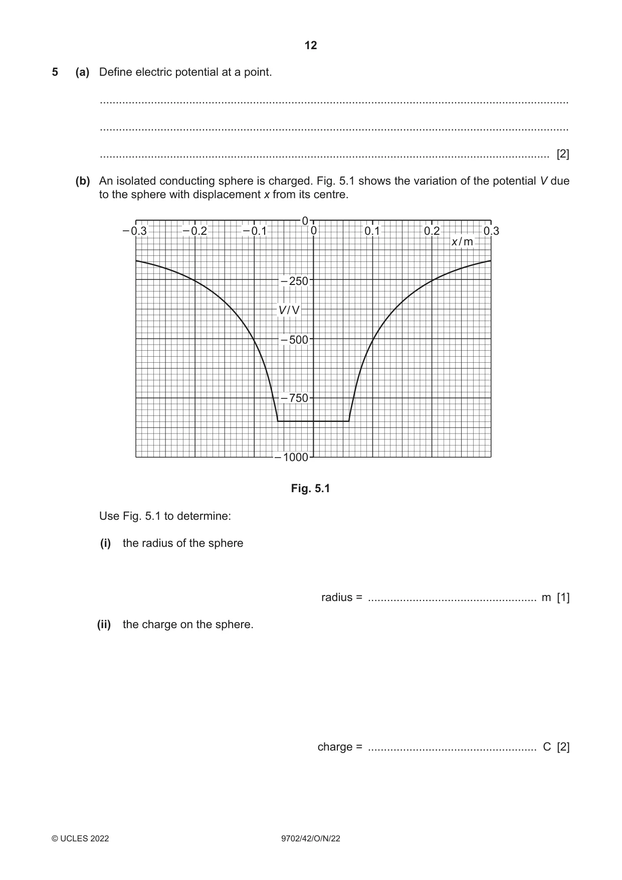 Cambridge A Level Physics 9702 2022 Oct/Nov Paper 4 · Variant 2 question paper, page 12 of 24