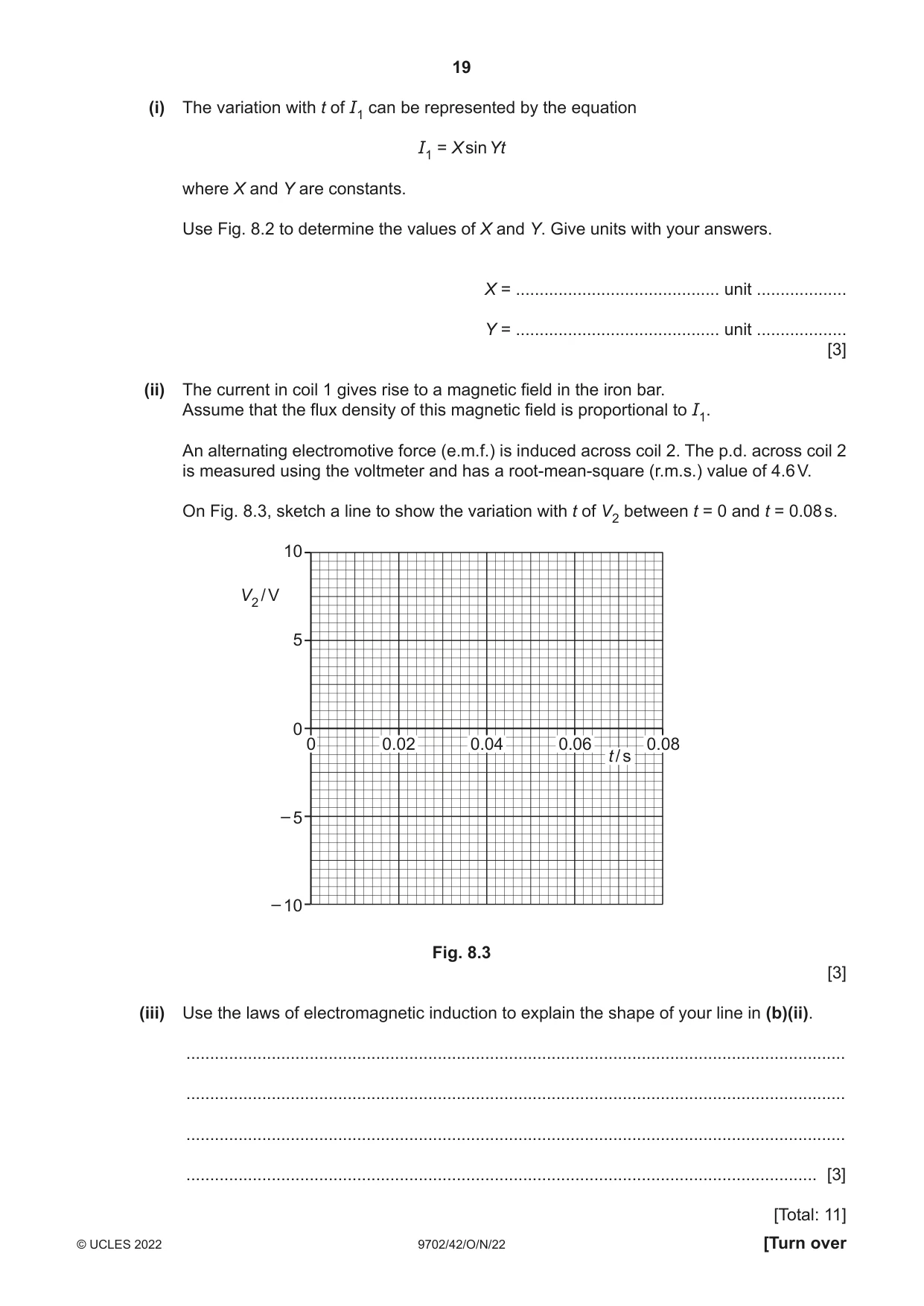 Cambridge A Level Physics 9702 2022 Oct/Nov Paper 4 · Variant 2 question paper, page 19 of 24