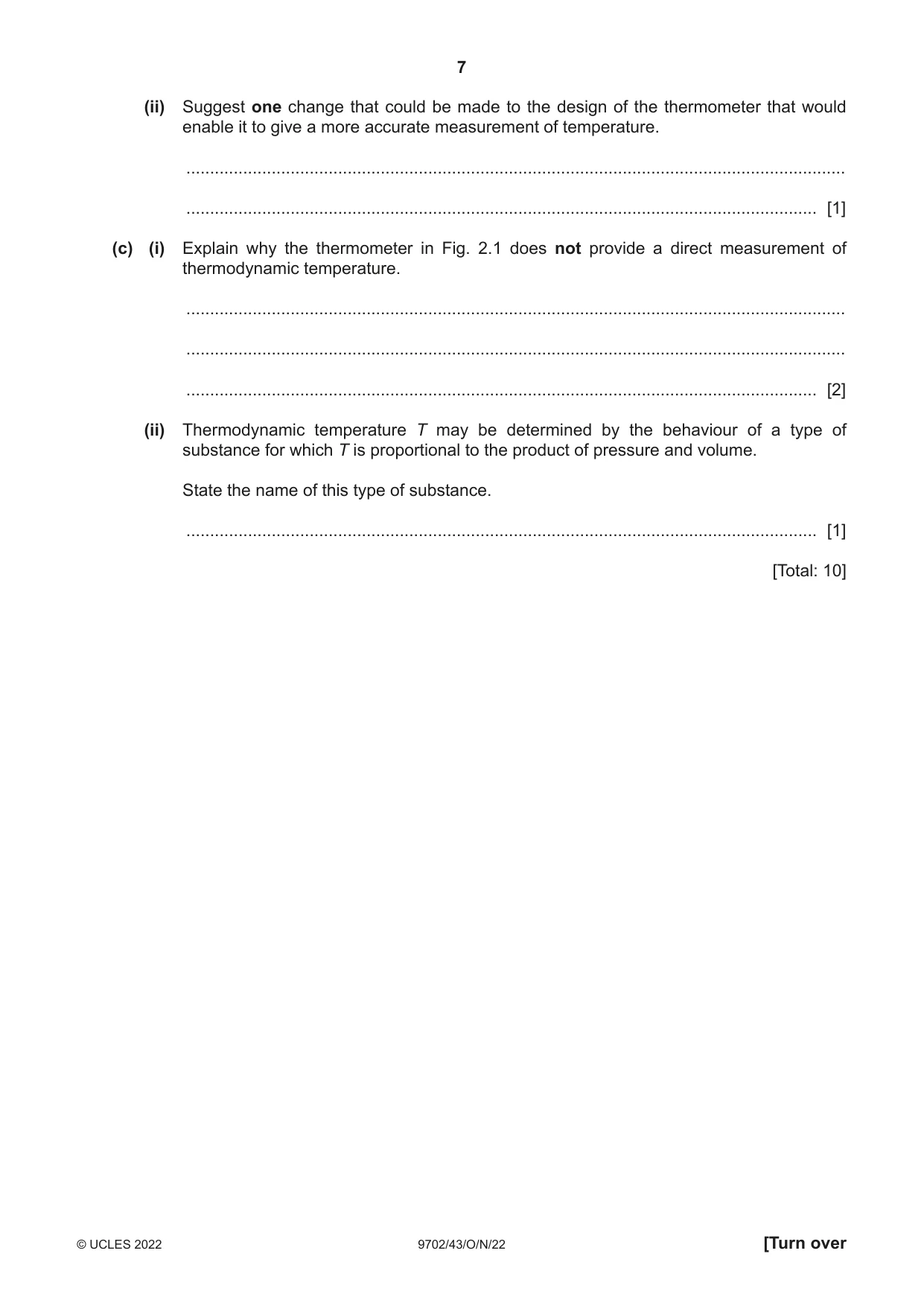 Cambridge A Level Physics 9702 2022 Oct/Nov Paper 4 · Variant 3 question paper, page 7 of 24