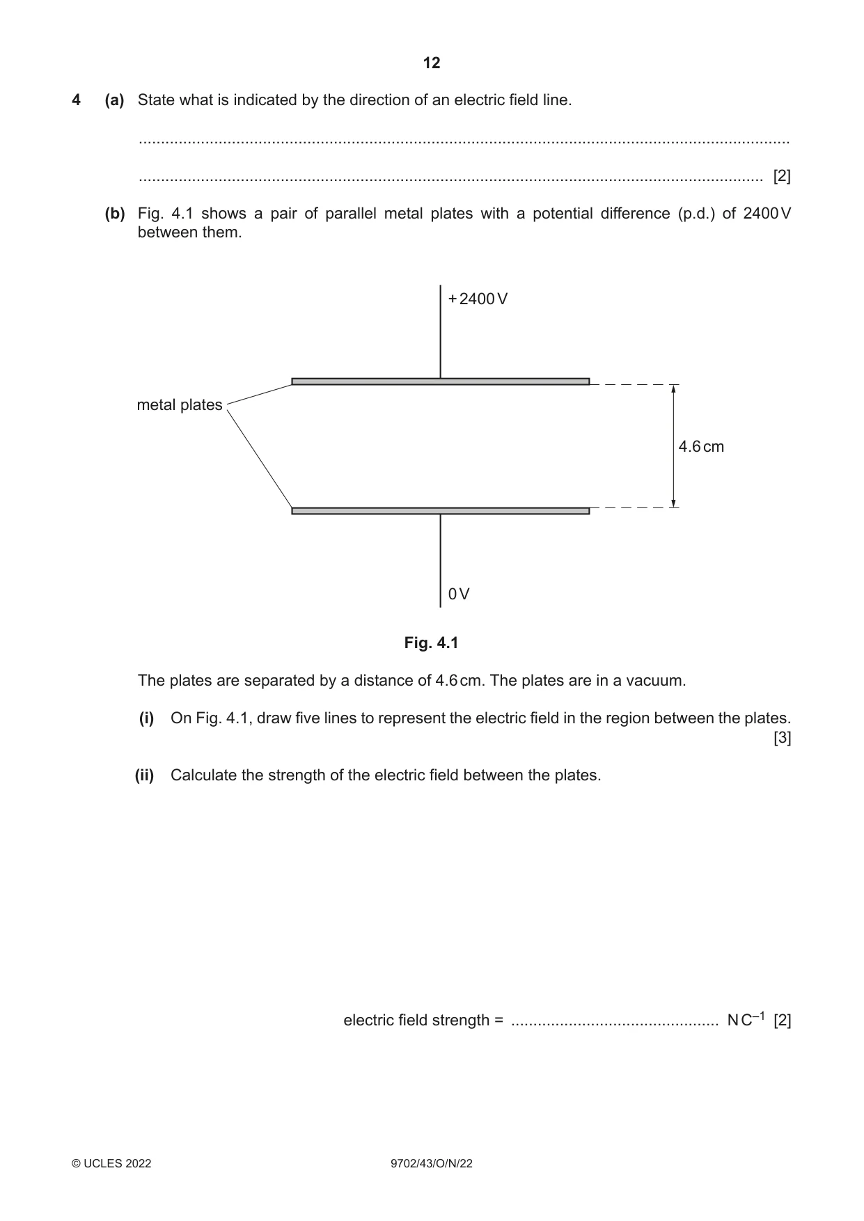 Cambridge A Level Physics 9702 2022 Oct/Nov Paper 4 · Variant 3 question paper, page 12 of 24