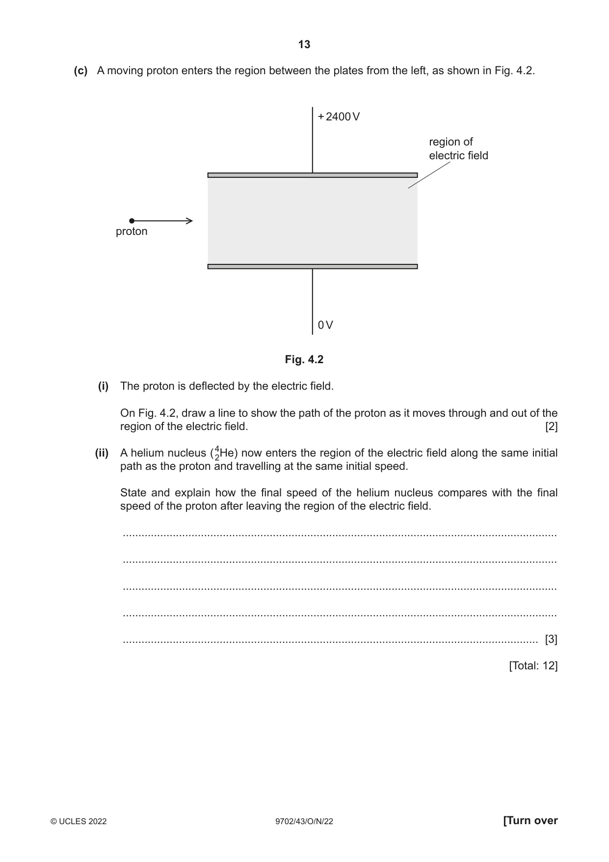 Cambridge A Level Physics 9702 2022 Oct/Nov Paper 4 · Variant 3 question paper, page 13 of 24