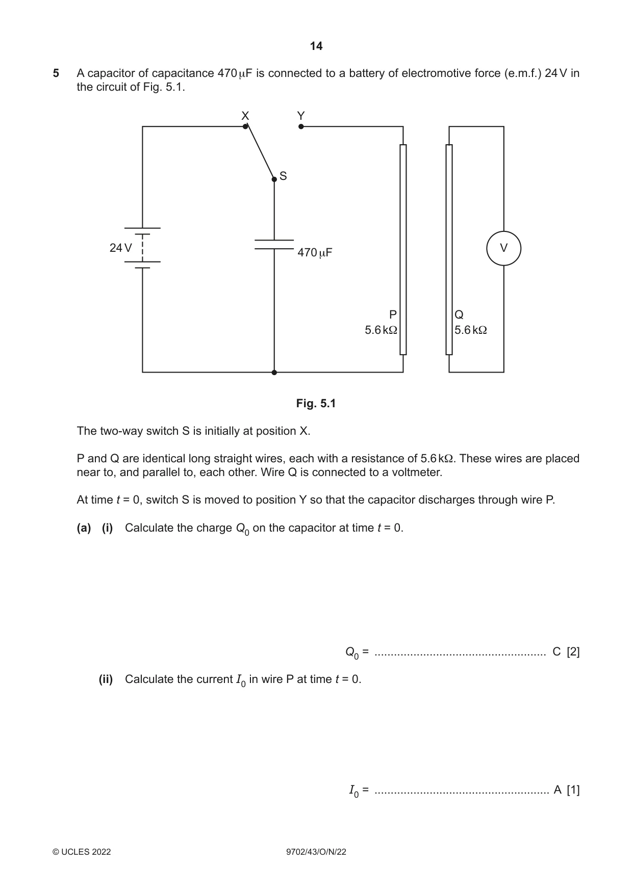 Cambridge A Level Physics 9702 2022 Oct/Nov Paper 4 · Variant 3 question paper, page 14 of 24