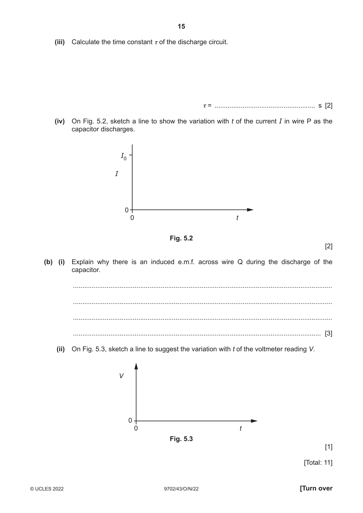 Cambridge A Level Physics 9702 2022 Oct/Nov Paper 4 · Variant 3 question paper, page 15 of 24