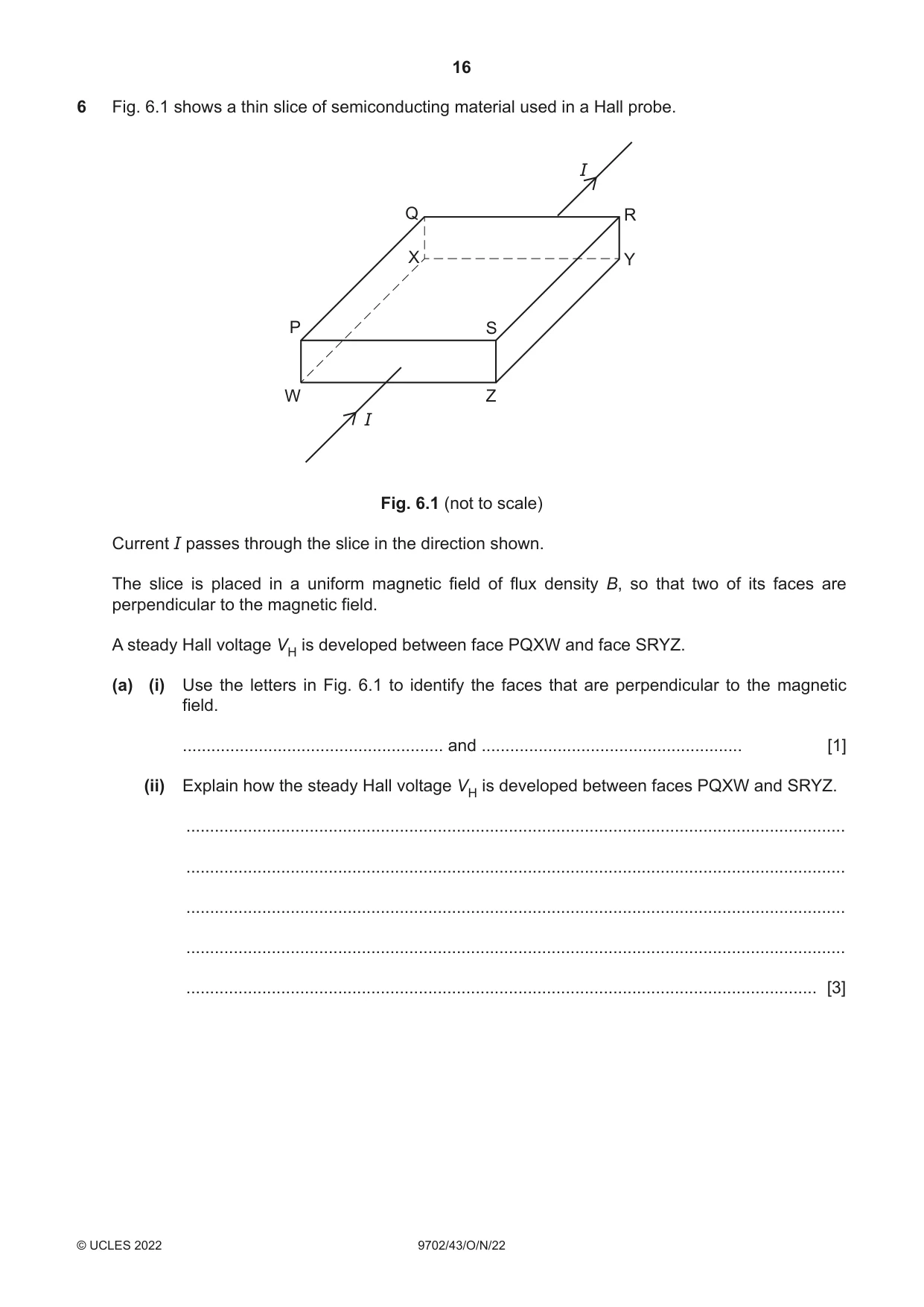 Cambridge A Level Physics 9702 2022 Oct/Nov Paper 4 · Variant 3 question paper, page 16 of 24