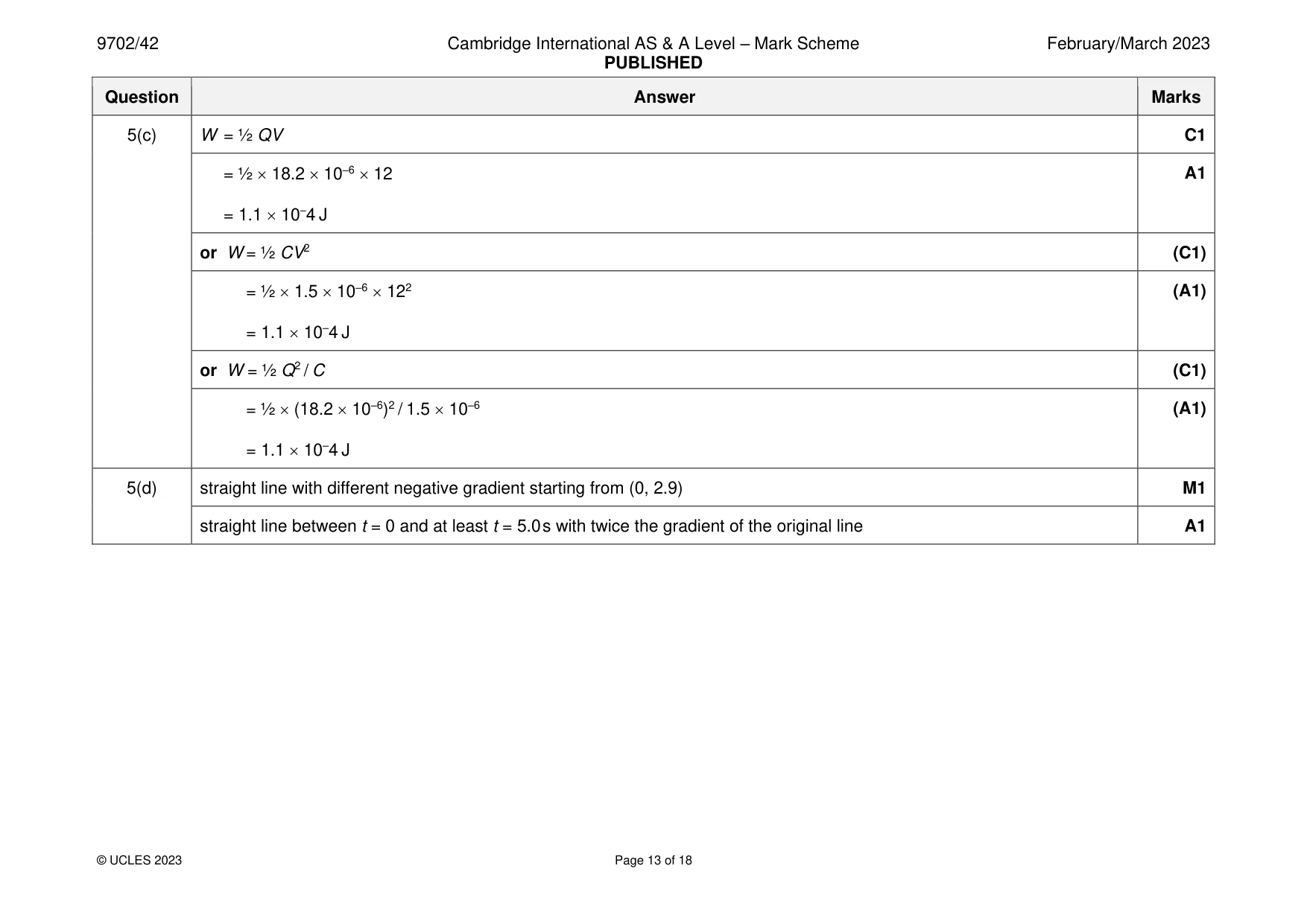Mark scheme, page 13 of 18