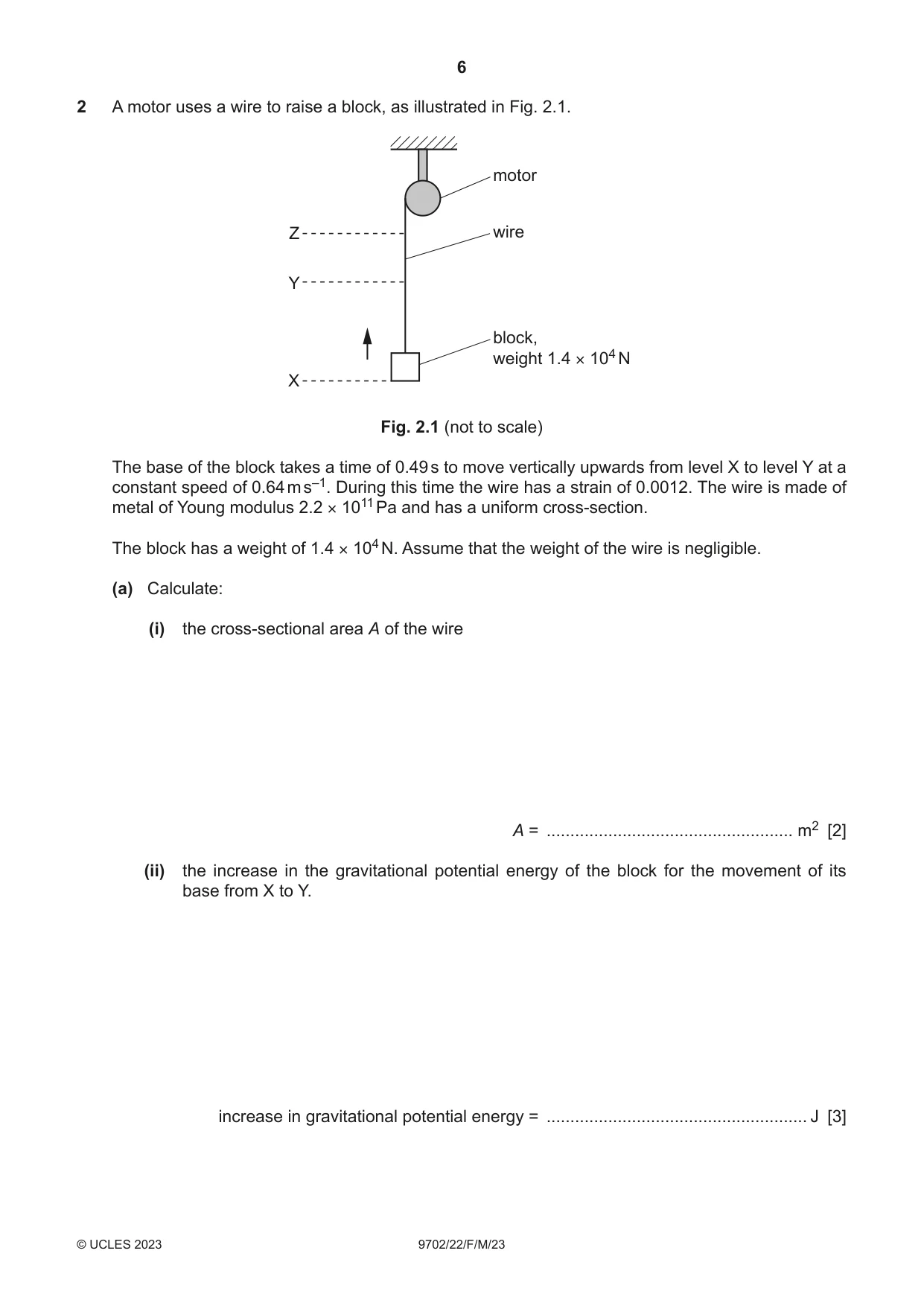 Cambridge A Level Physics 9702 2023 Feb/March Paper 2 · Variant 2 question paper, page 6 of 20