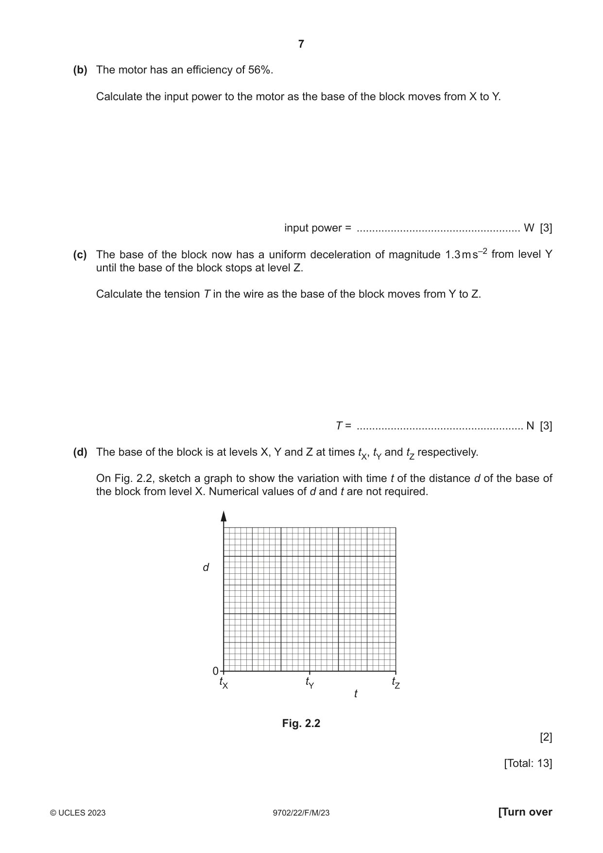Cambridge A Level Physics 9702 2023 Feb/March Paper 2 · Variant 2 question paper, page 7 of 20