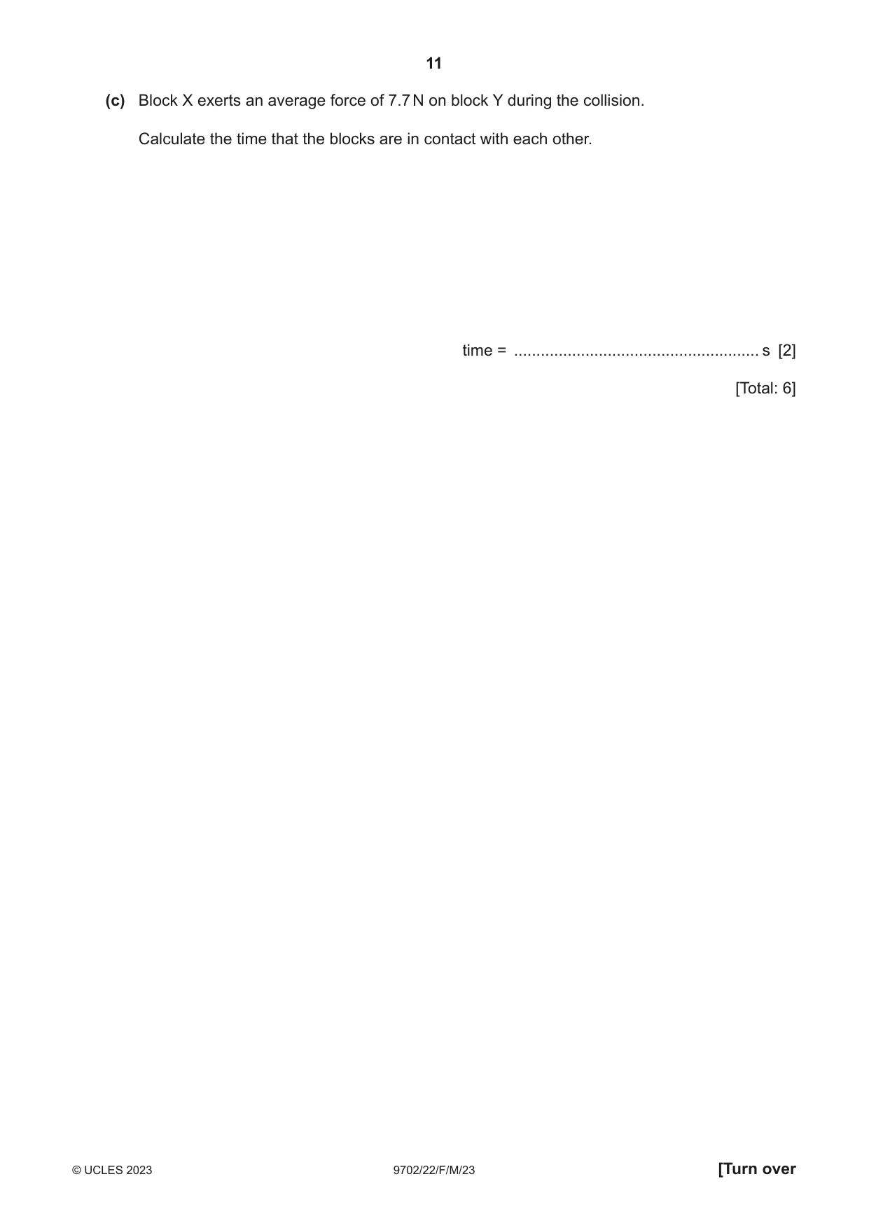 Cambridge A Level Physics 9702 2023 Feb/March Paper 2 · Variant 2 question paper, page 11 of 20