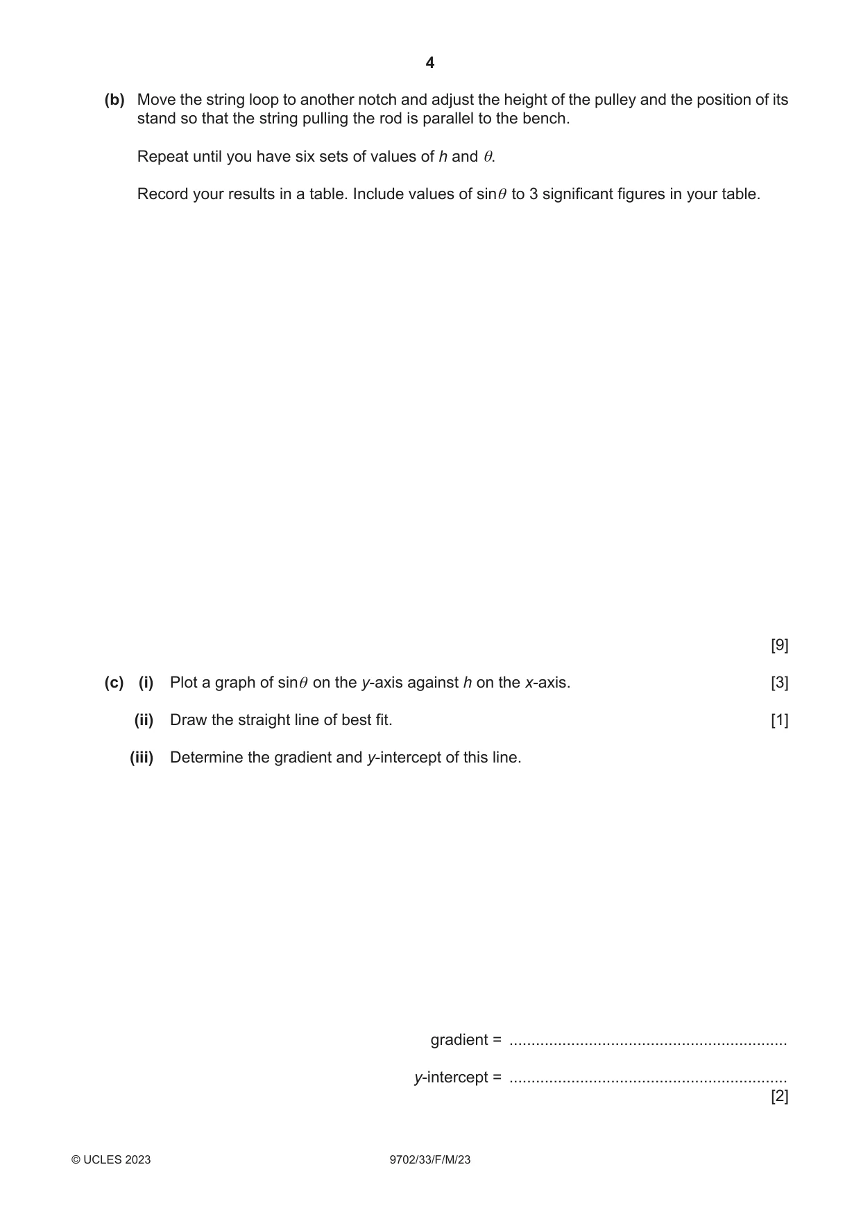 Cambridge A Level Physics 9702 2023 Feb/March Paper 3 · Variant 3 question paper, page 4 of 12