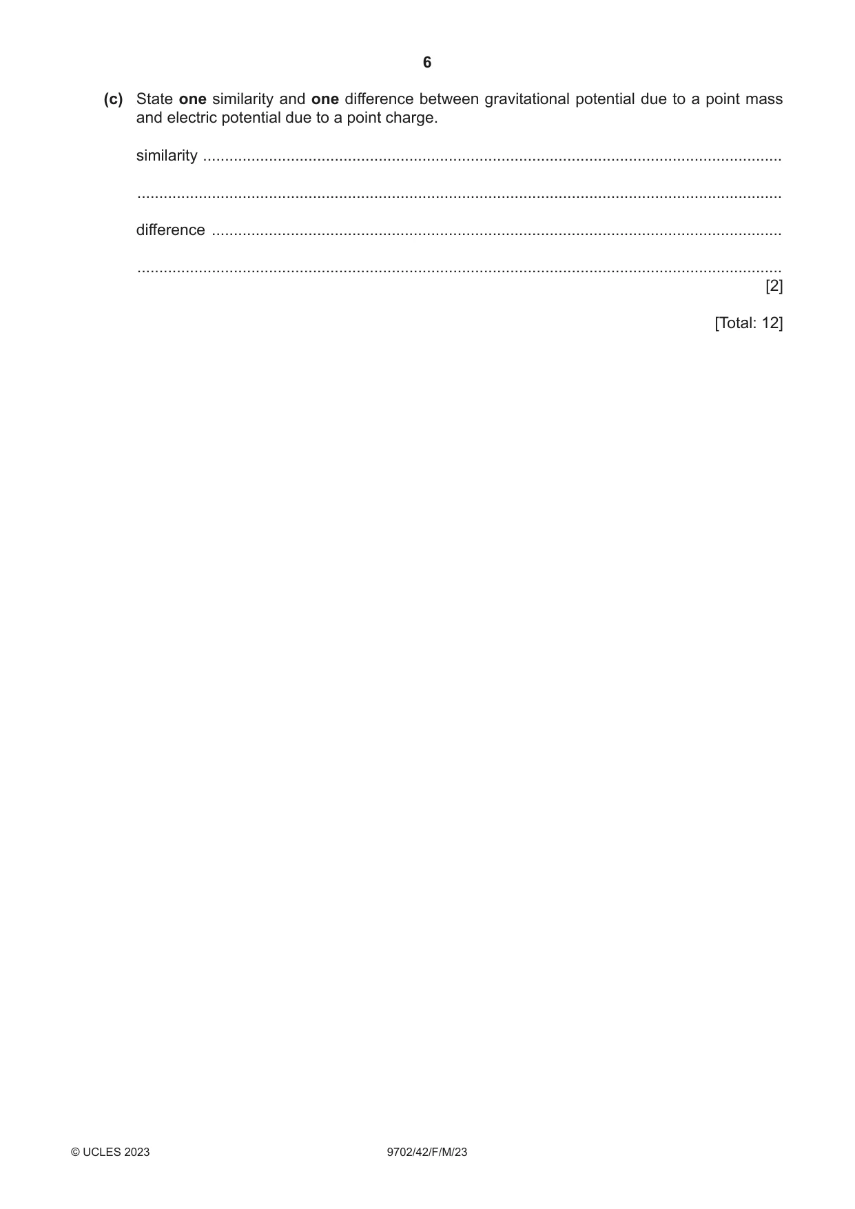 Cambridge A Level Physics 9702 2023 Feb/March Paper 4 · Variant 2 question paper, page 6 of 32