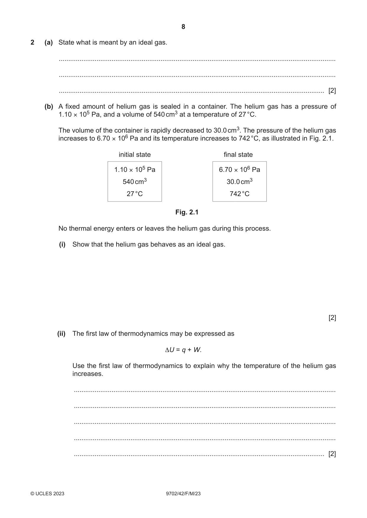 Cambridge A Level Physics 9702 2023 Feb/March Paper 4 · Variant 2 question paper, page 8 of 32