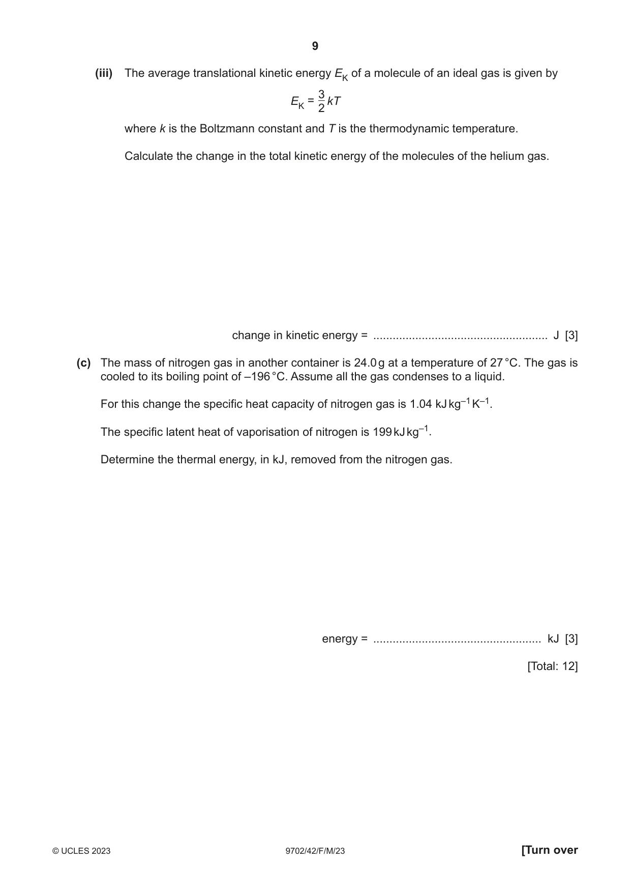 Cambridge A Level Physics 9702 2023 Feb/March Paper 4 · Variant 2 question paper, page 9 of 32