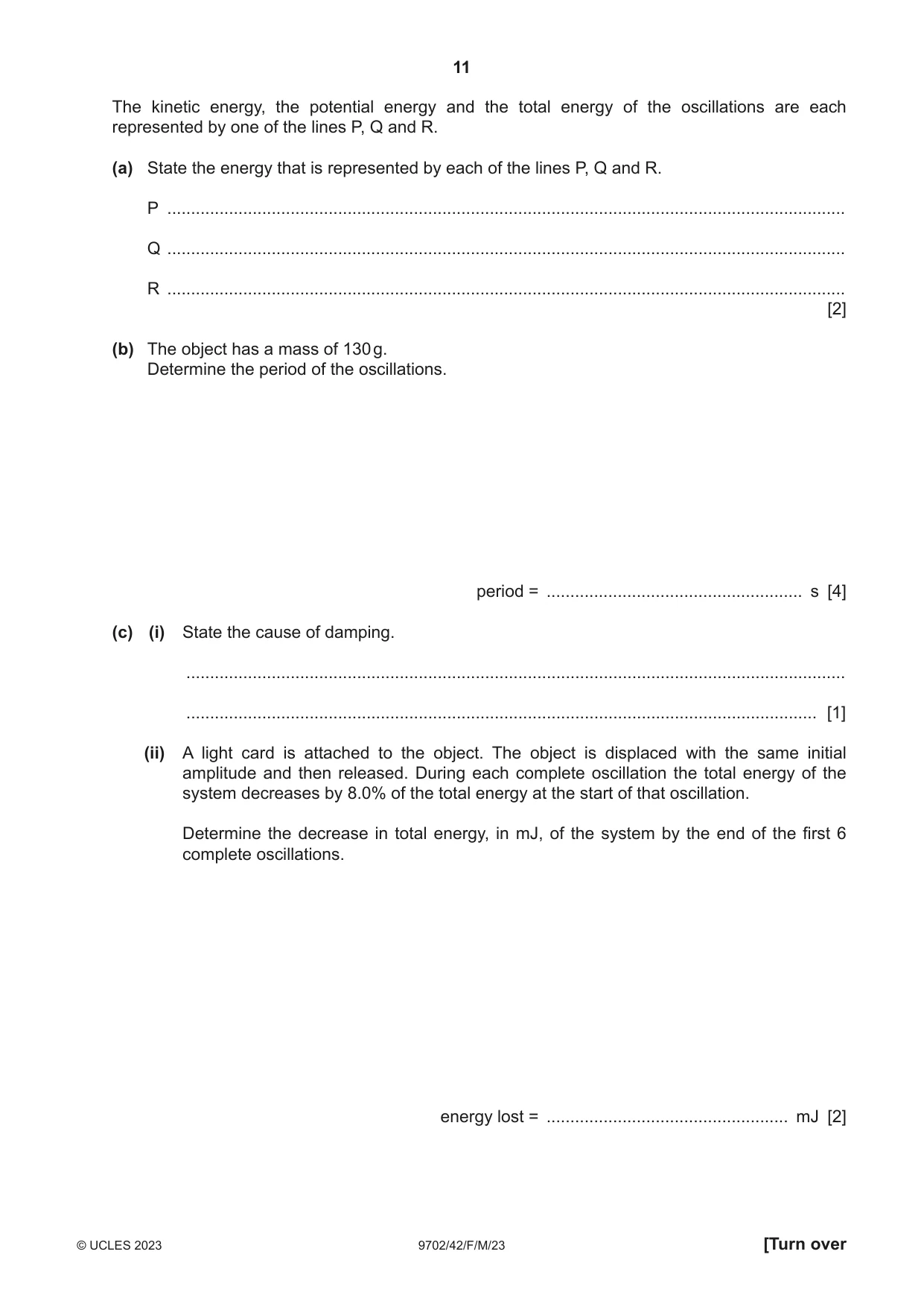 Cambridge A Level Physics 9702 2023 Feb/March Paper 4 · Variant 2 question paper, page 11 of 32