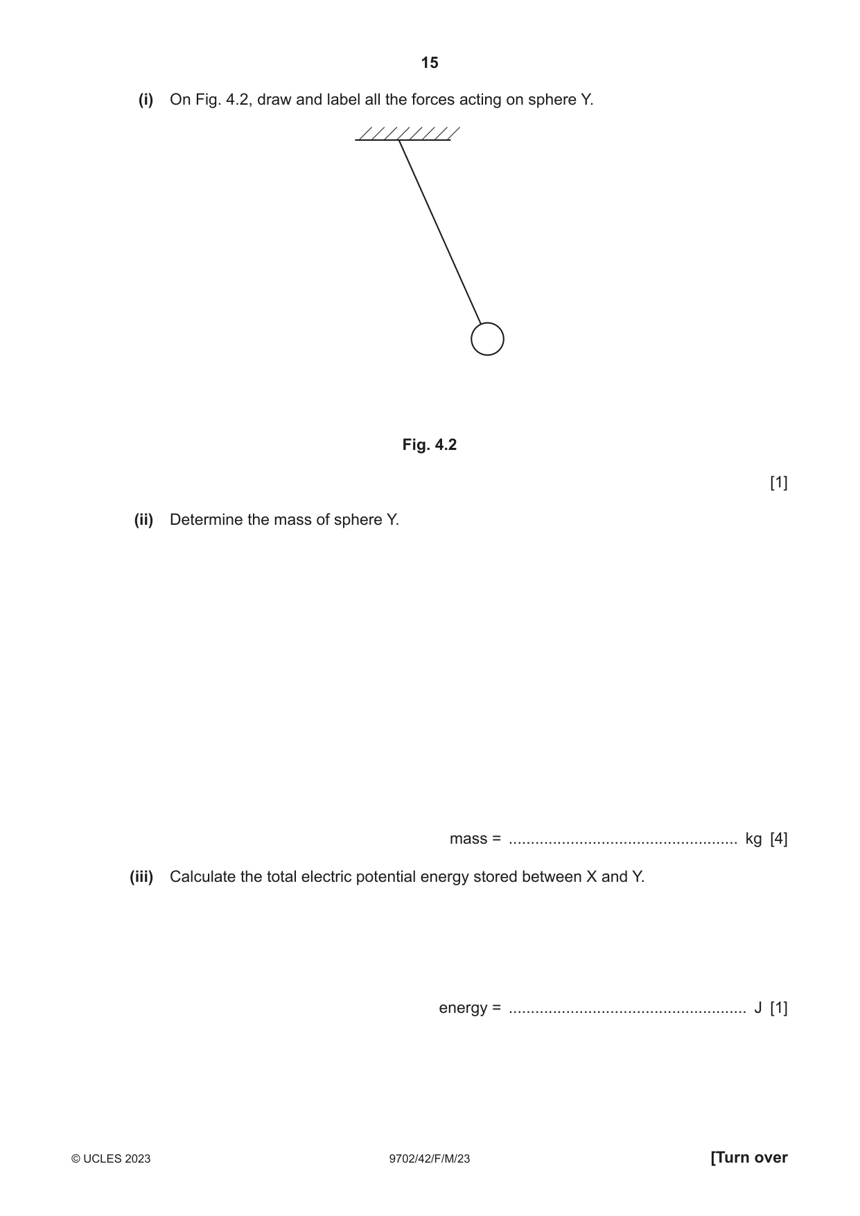Cambridge A Level Physics 9702 2023 Feb/March Paper 4 · Variant 2 question paper, page 15 of 32
