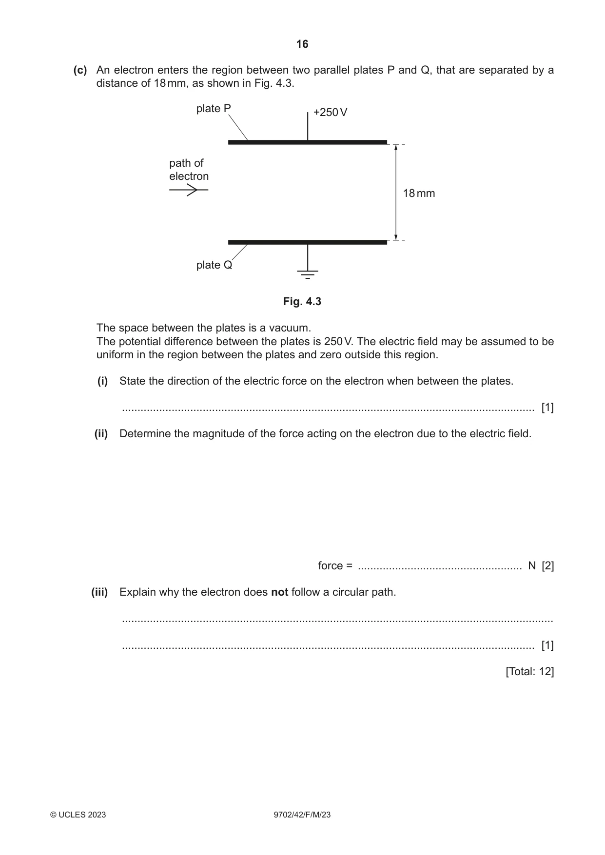 Cambridge A Level Physics 9702 2023 Feb/March Paper 4 · Variant 2 question paper, page 16 of 32