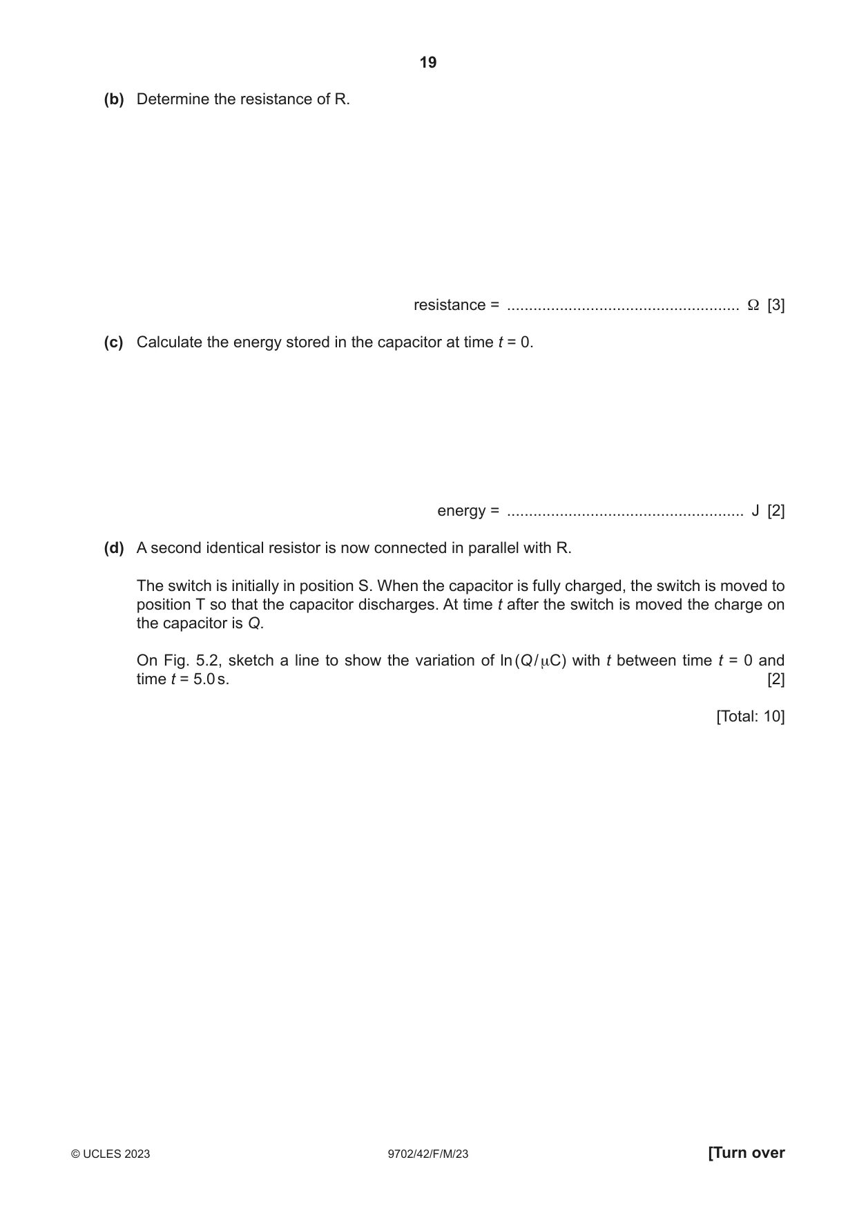 Cambridge A Level Physics 9702 2023 Feb/March Paper 4 · Variant 2 question paper, page 19 of 32