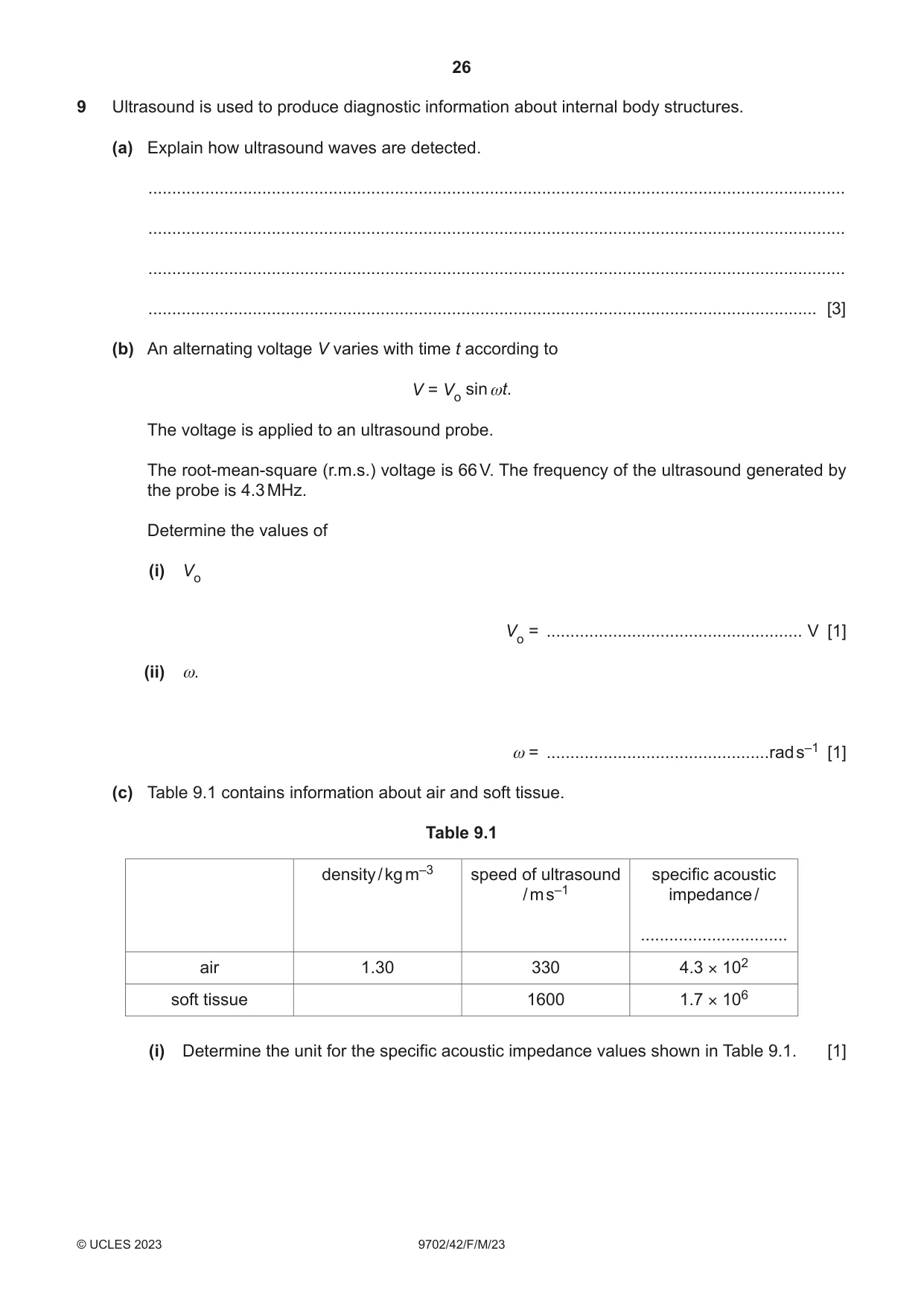 Cambridge A Level Physics 9702 2023 Feb/March Paper 4 · Variant 2 question paper, page 26 of 32