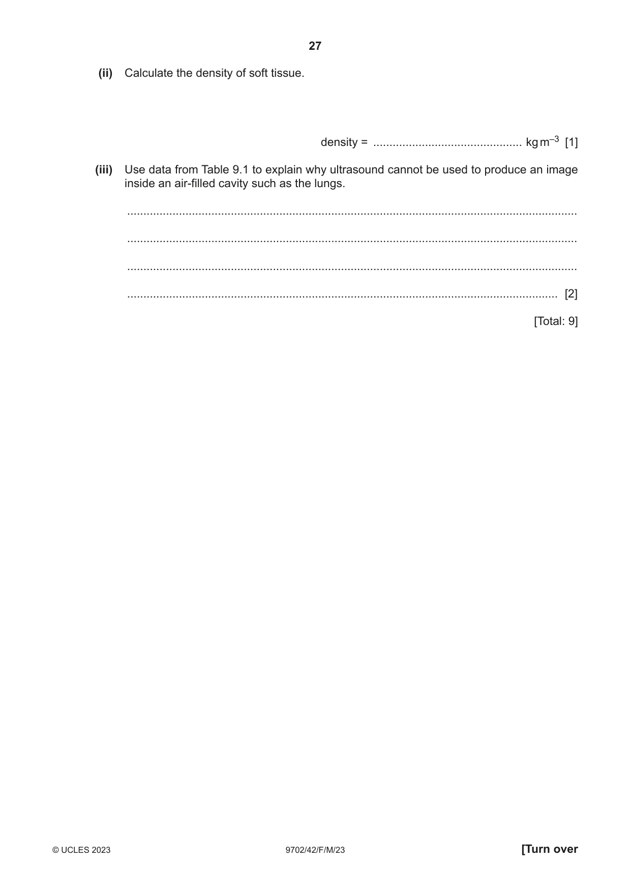 Cambridge A Level Physics 9702 2023 Feb/March Paper 4 · Variant 2 question paper, page 27 of 32