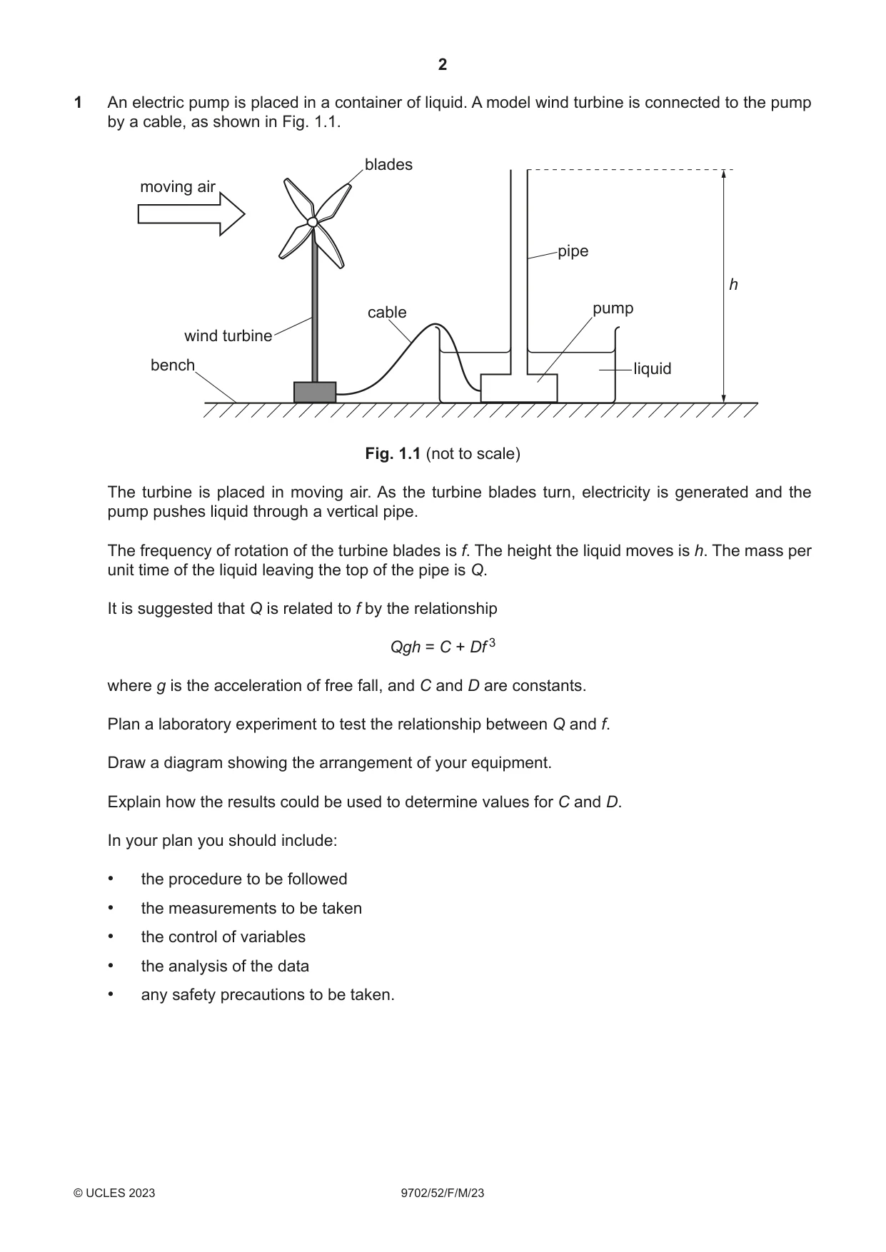 Cambridge A Level Physics 9702 2023 Feb/March Paper 5 · Variant 2 question paper, page 2 of 8